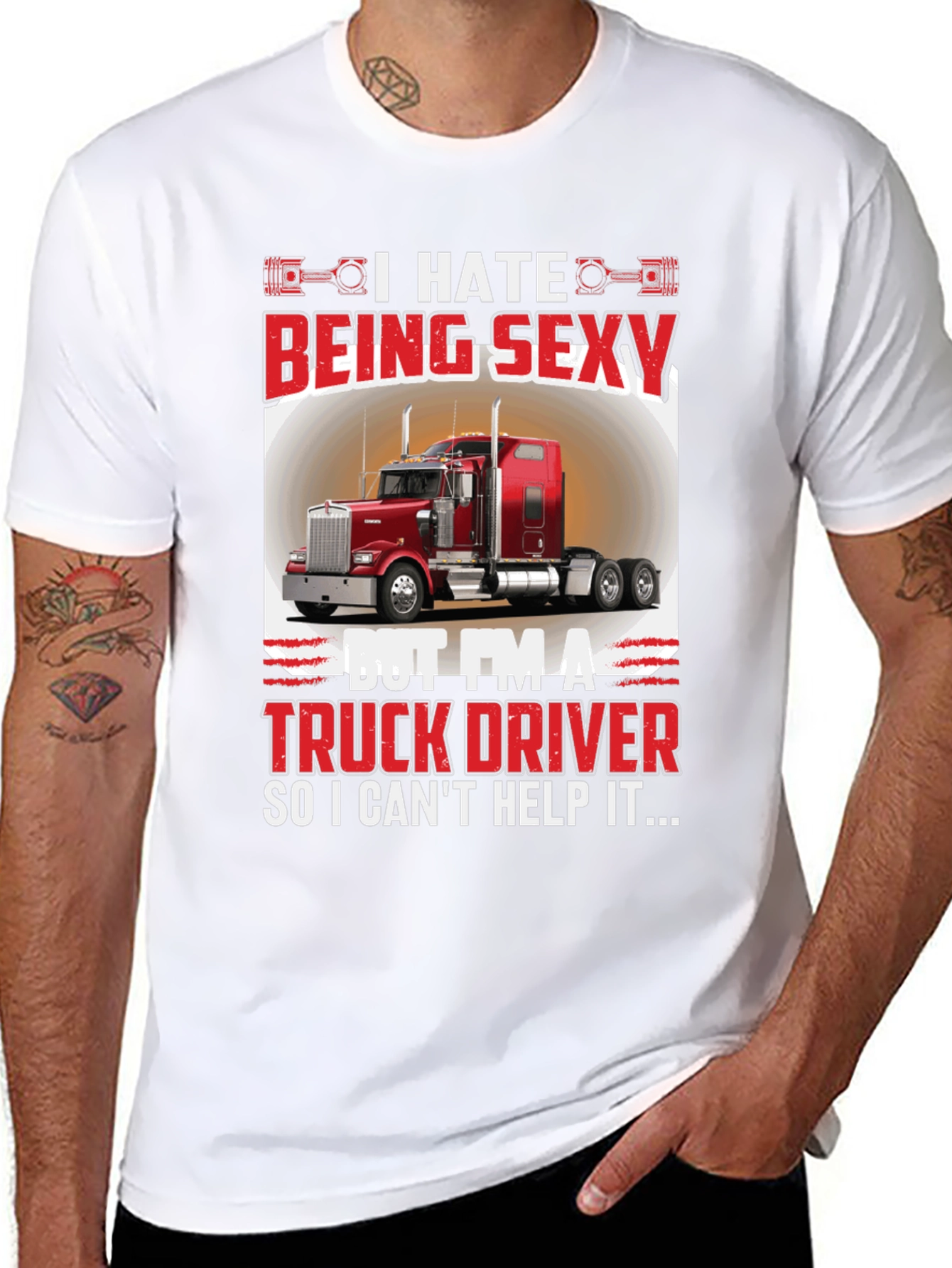 Black Funny Truck Driver Graphic T-Shirt view 8