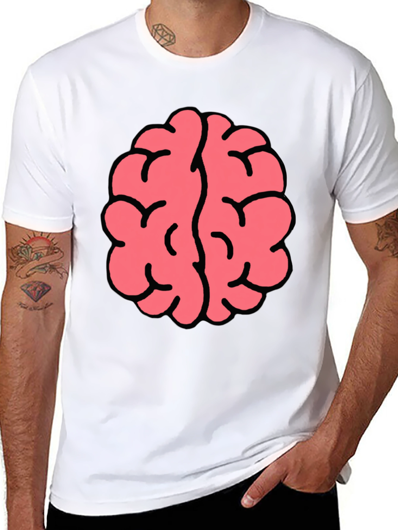 Black Brain Graphic Tee - Black Cotton Blend view 8