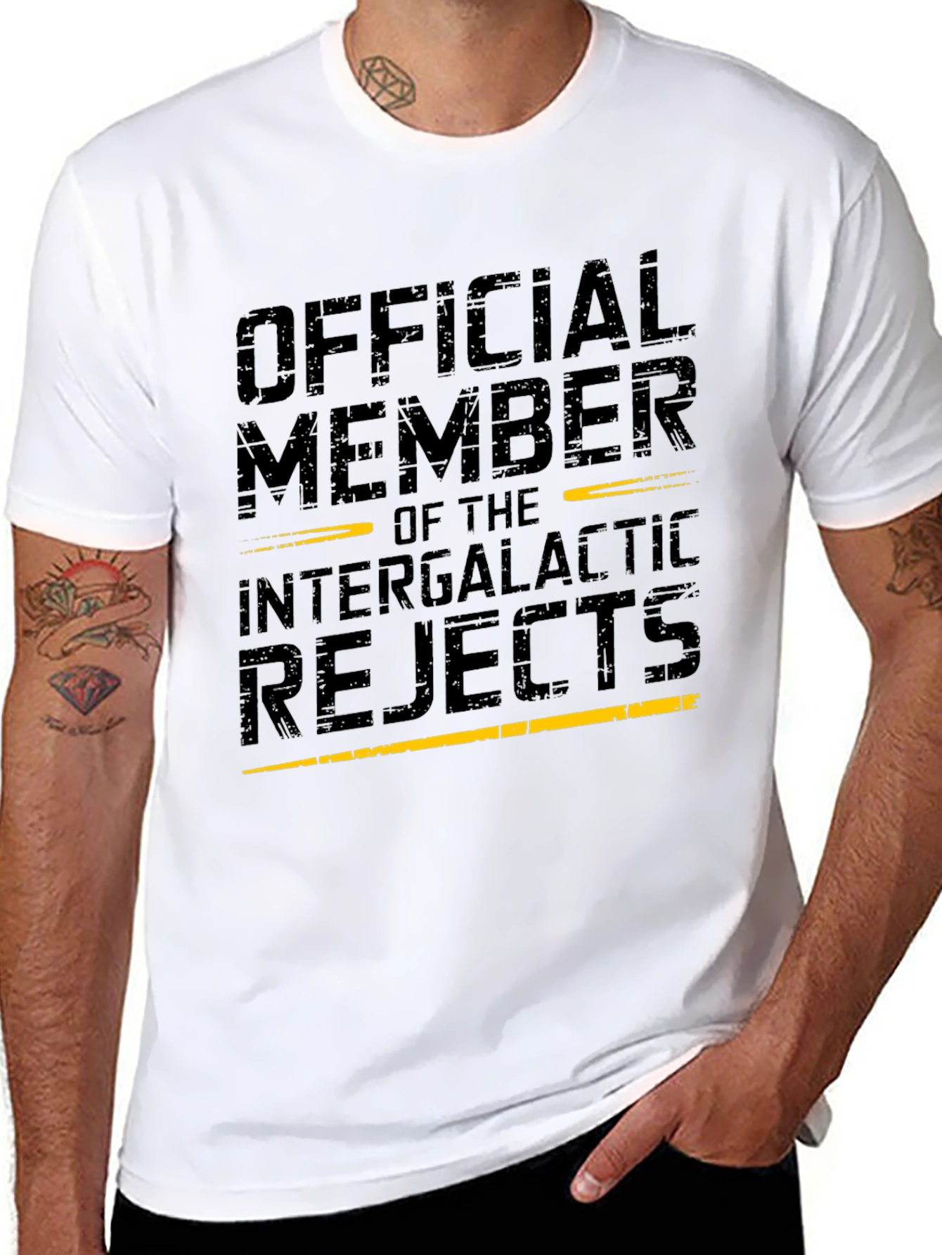 Black Official Member Intergalactic Rejects Graphic T-Shirt view 8
