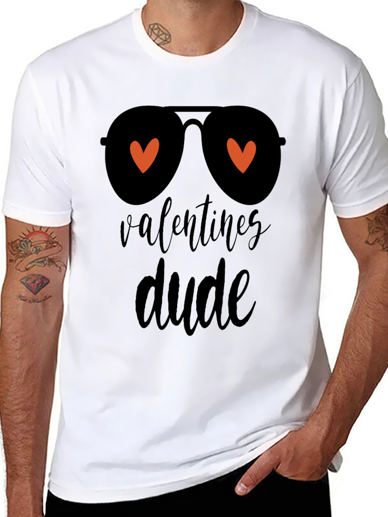 Black Valentine's Dude Graphic Tee - Black Casual Shirt view 8