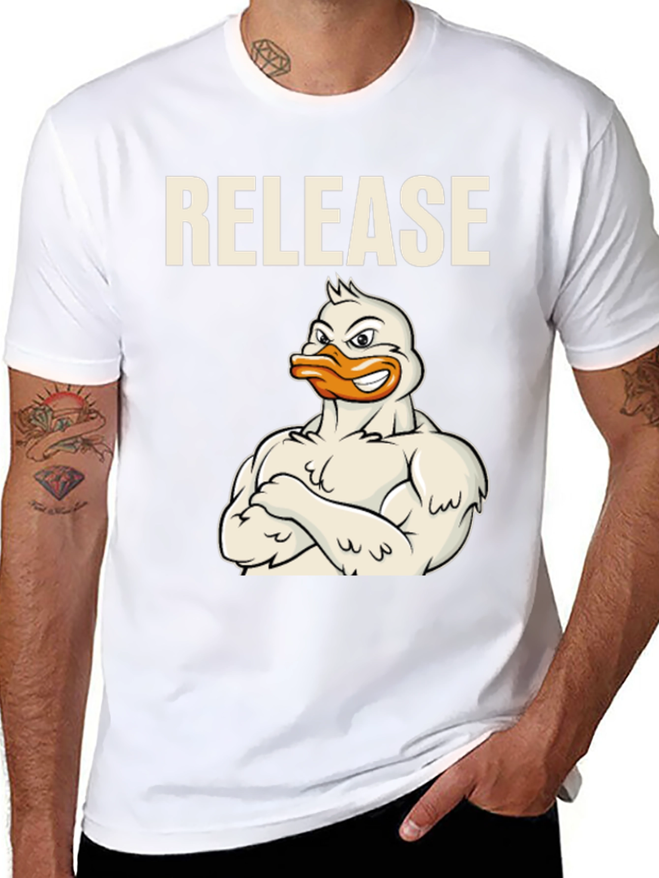 Black Release Duck T-Shirt - Funny Workout Tee view 8