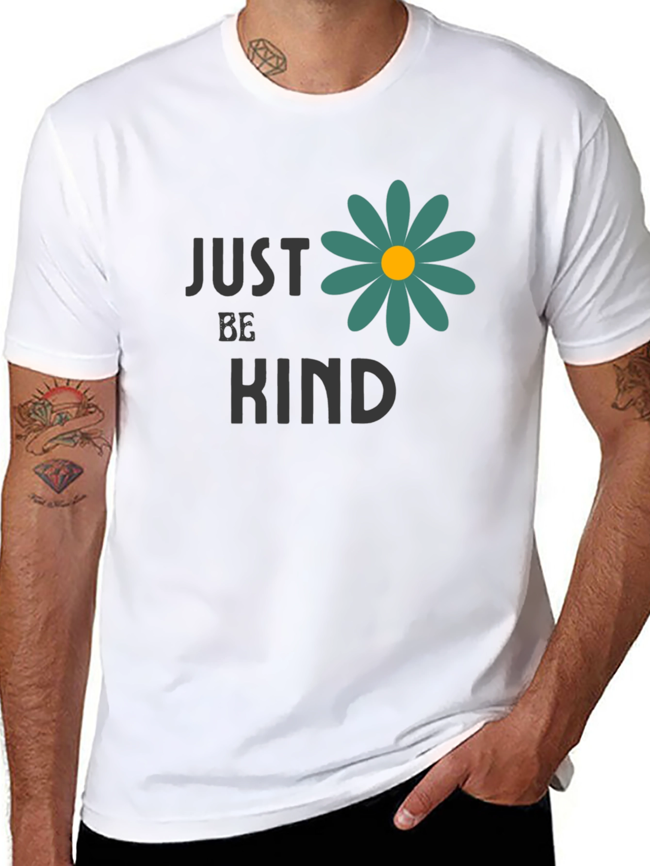 Black Just Be Kind Graphic T-Shirt - Comfort and Style view 8