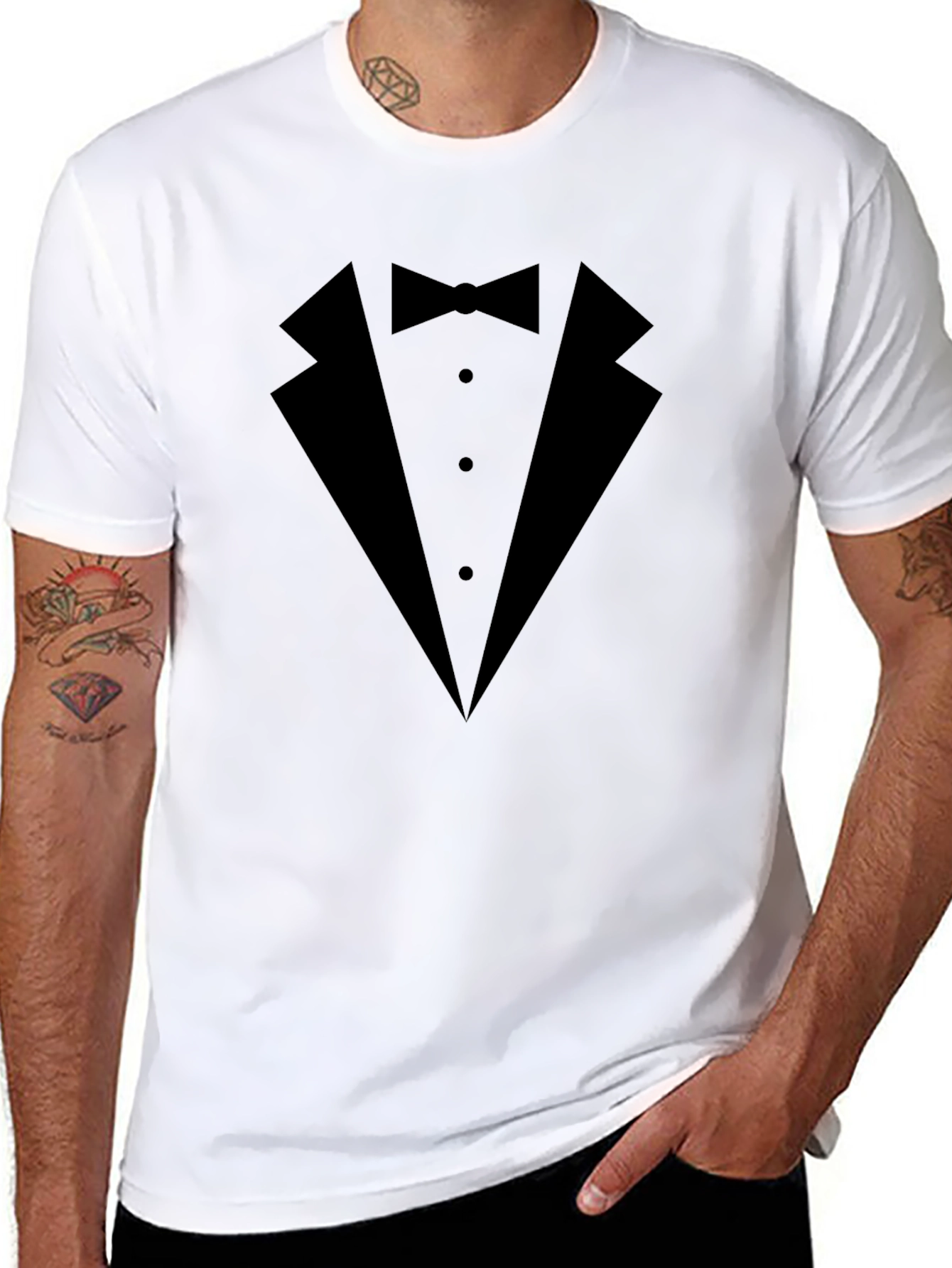 Black Tuxedo T-Shirt - Formal Fun, Black Tee view 8