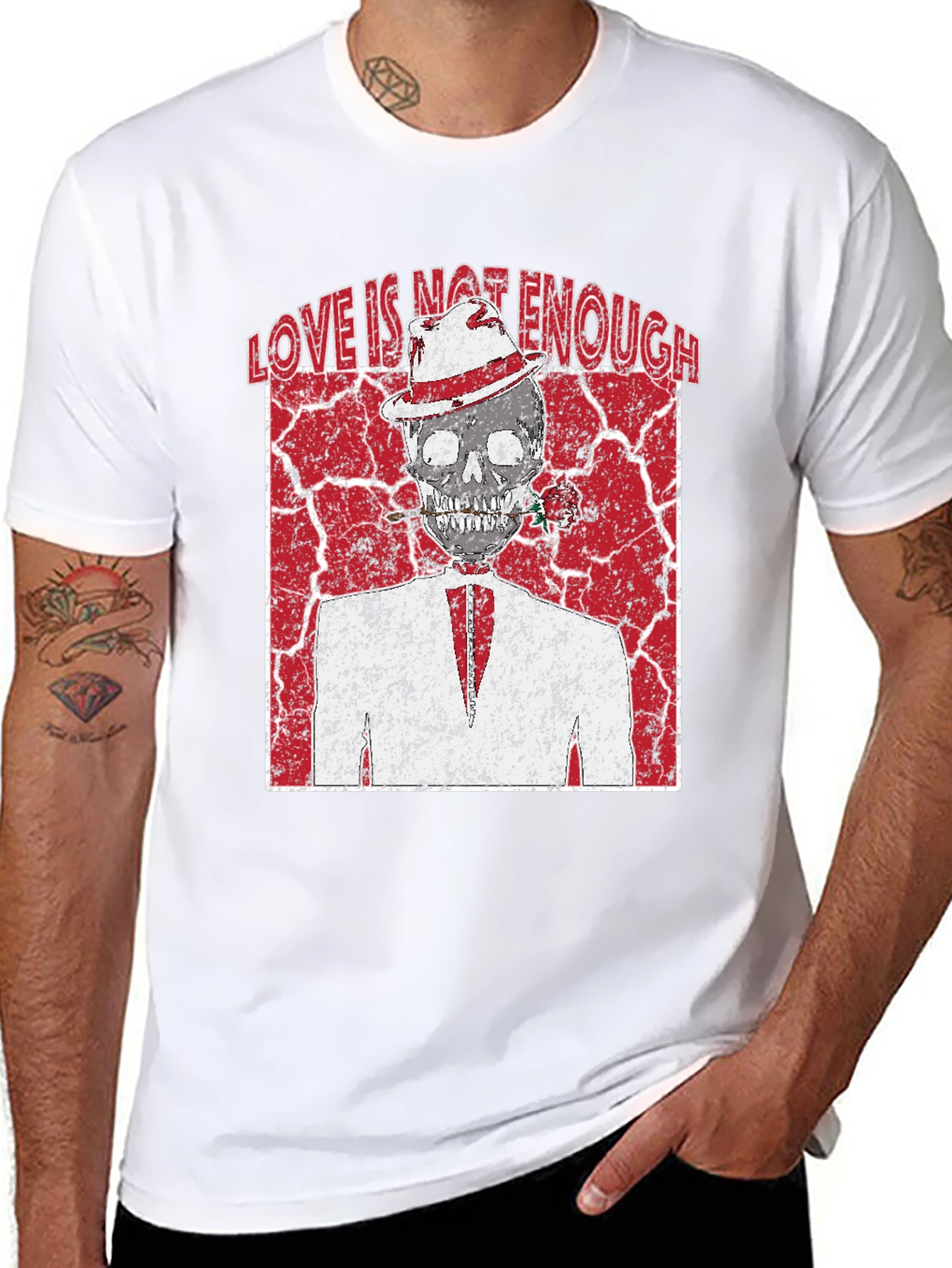 Love is Not Enough T-Shirt Skeleton Graphic Tee - 8