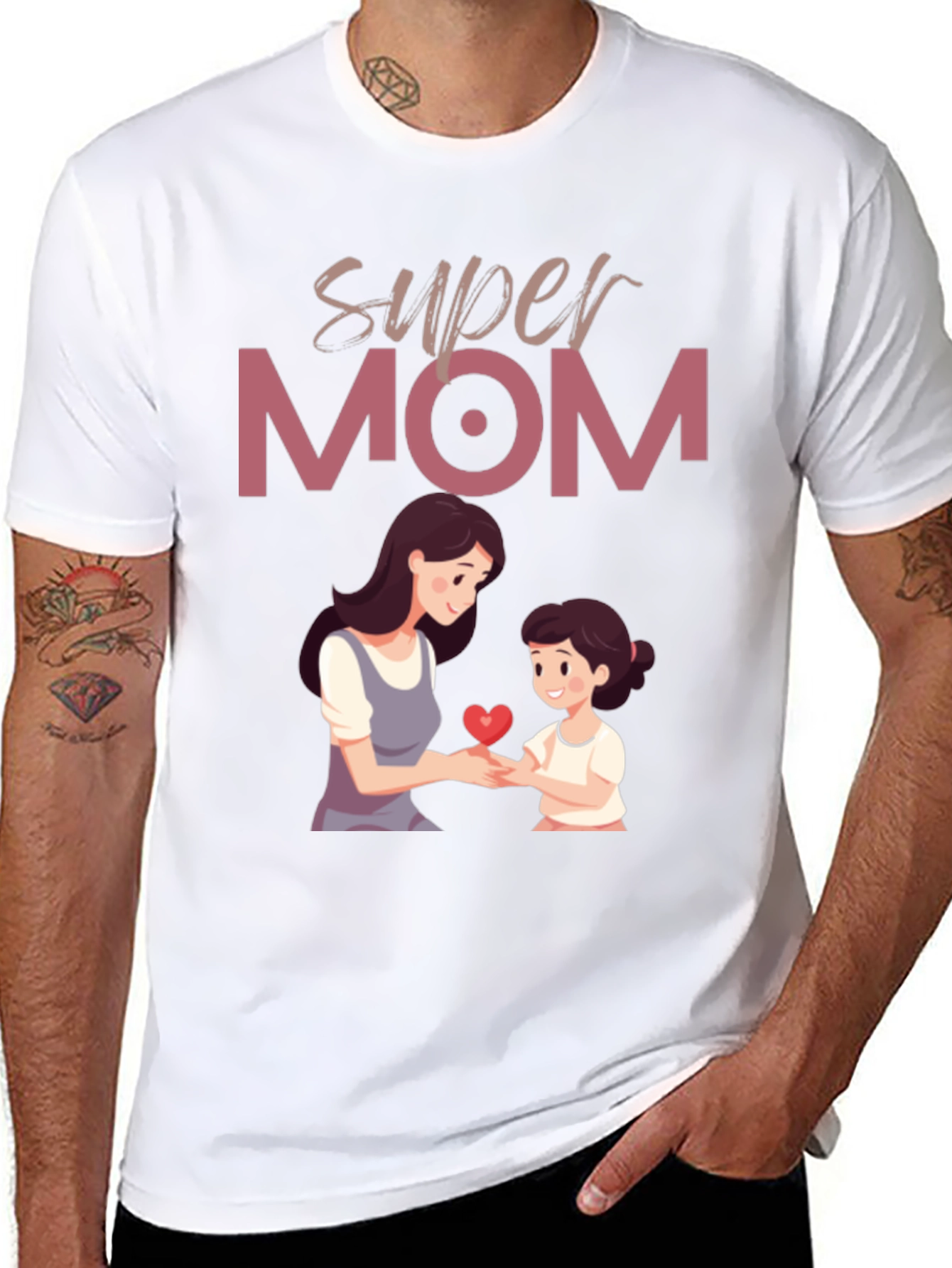 Black Super Mom Graphic Tee - Heartwarming Design view 8