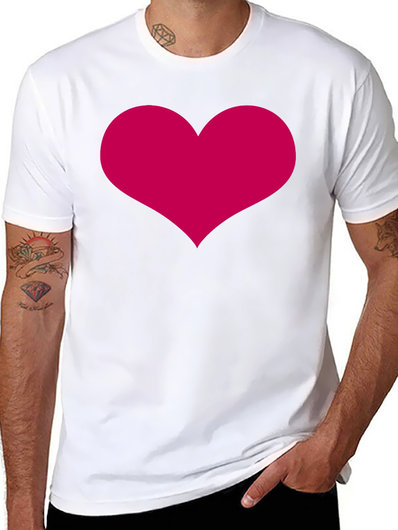 Black Heart Graphic Black T-Shirt Casual Wear view 8