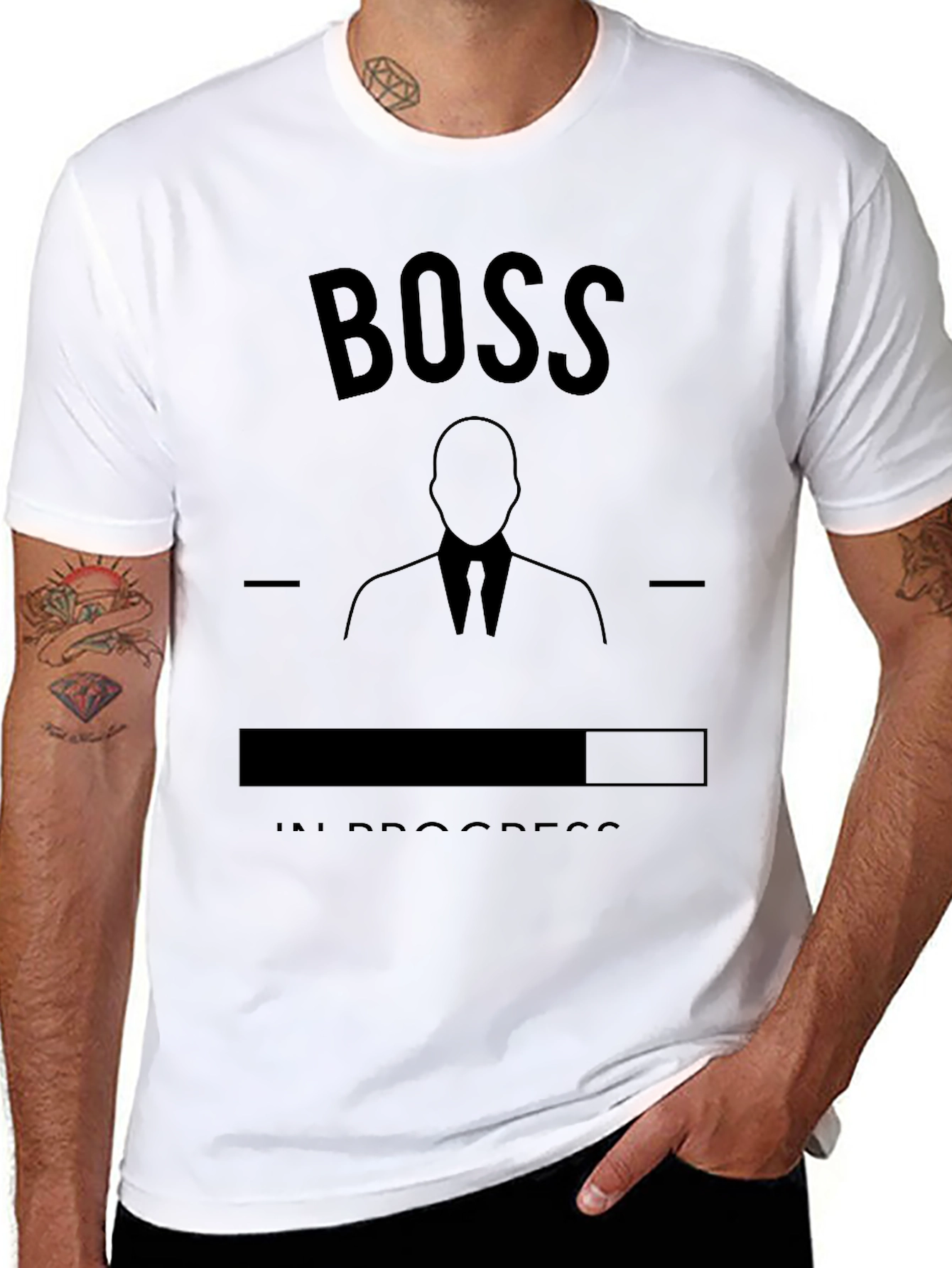 Black Boss In Progress Black T-Shirt view 8