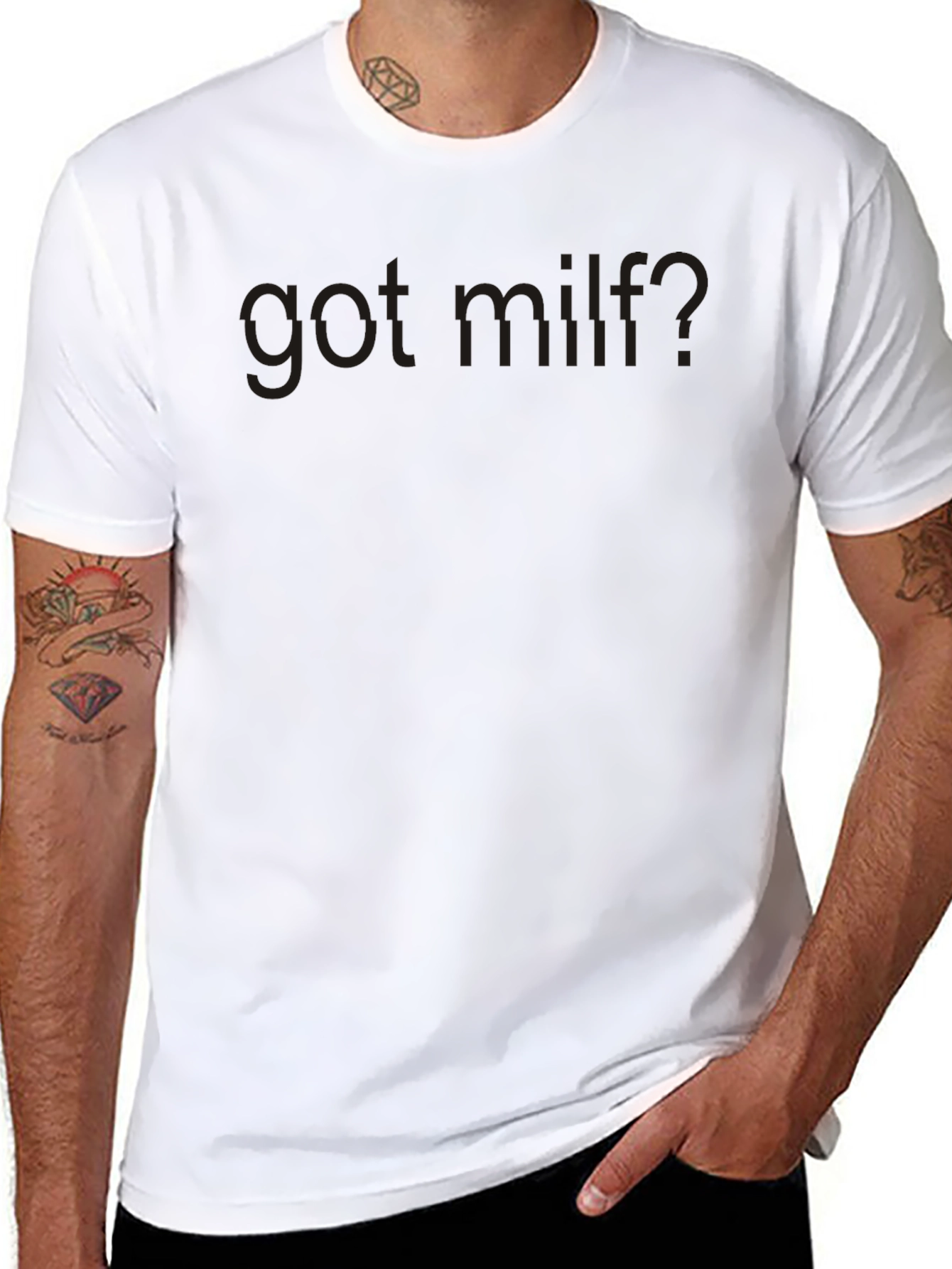 Black Got MILF? Graphic Tee - Dark Humor T-Shirt view 8