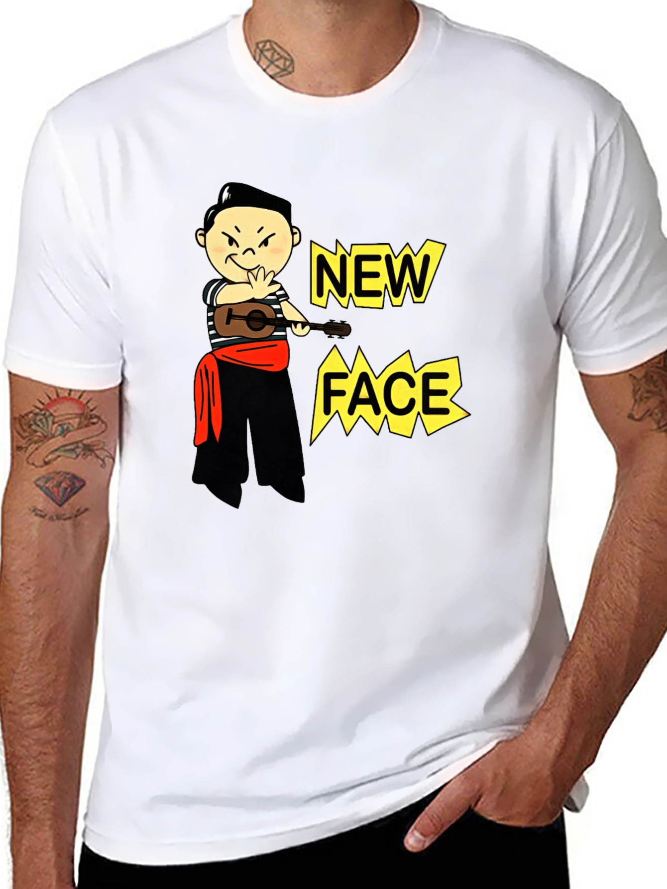 Black New Face Graphic Tee - Unique Design view 8