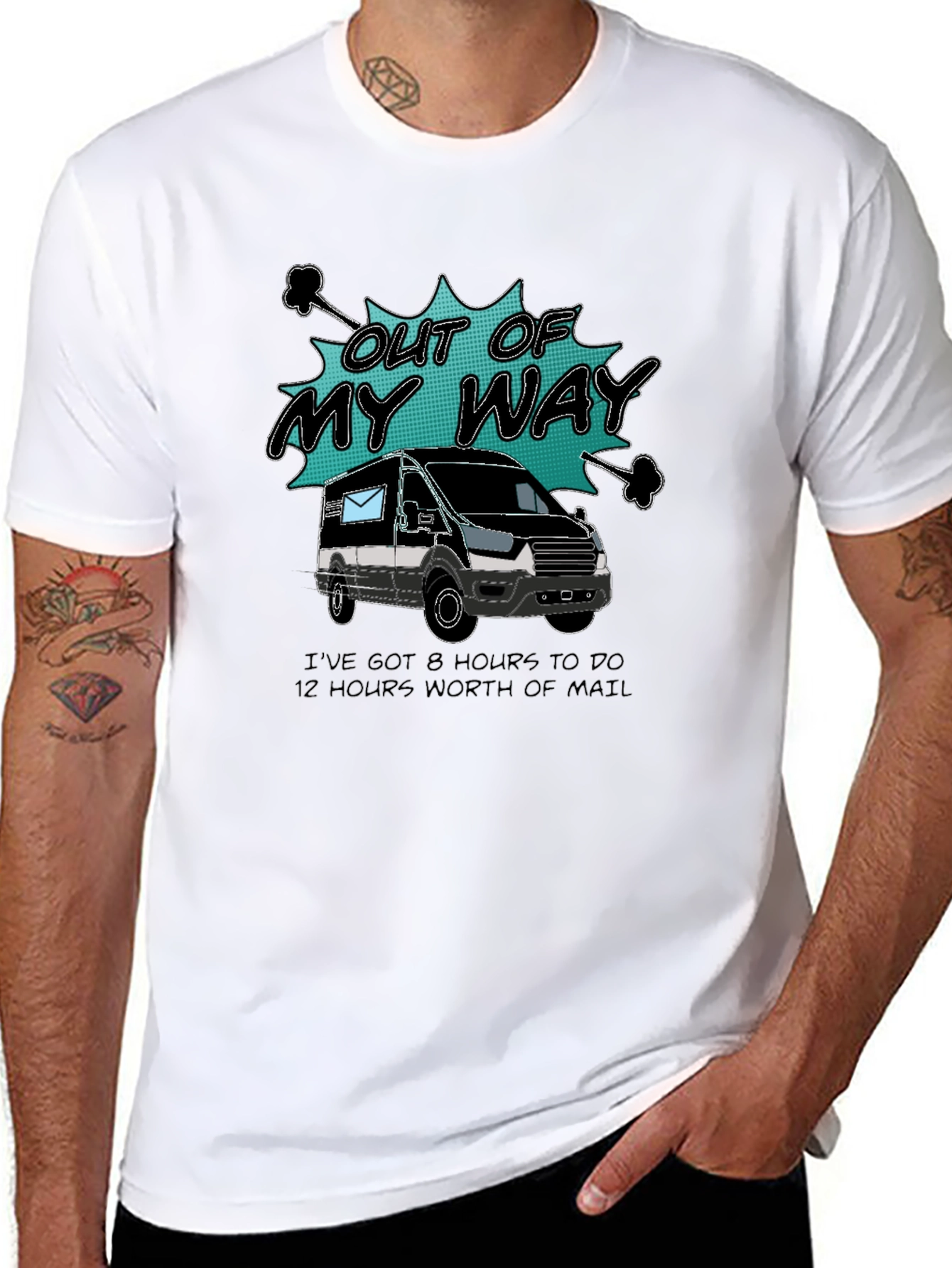 Black Out of My Way Postal Worker T-Shirt view 8