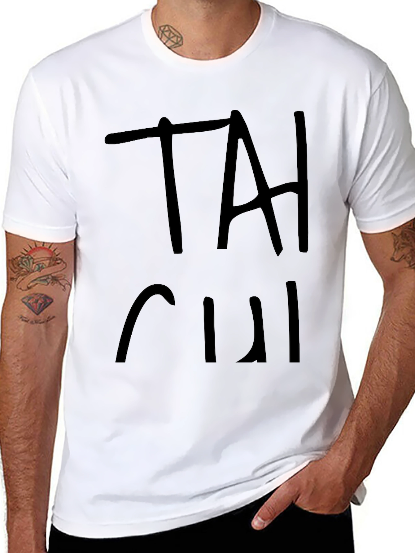 Black Black "TAI CHI" Graphic Print T-Shirt view 8