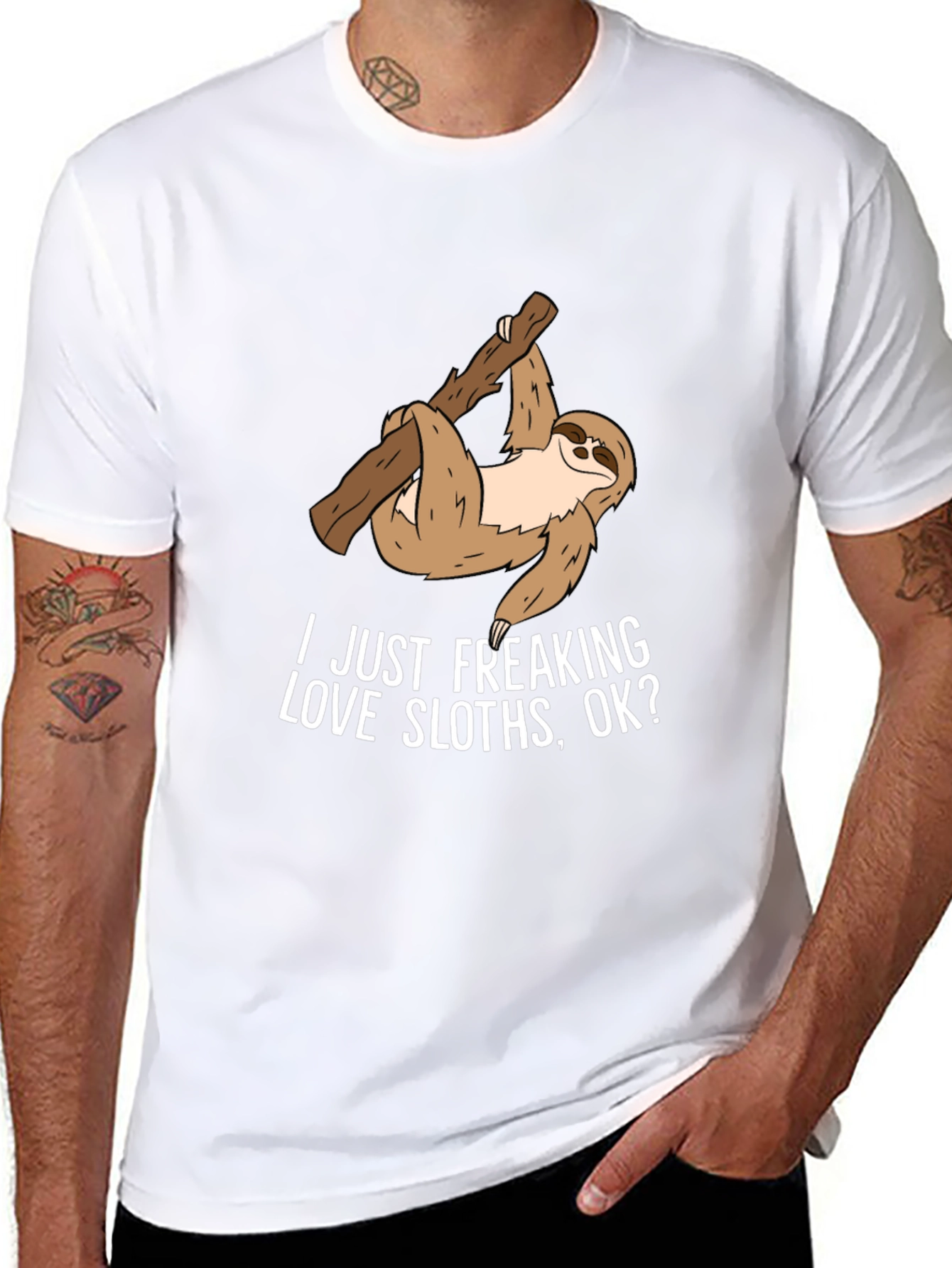 Sloth Lover T-Shirt - "I Just Freaking Love Sloths, Ok?" - 8