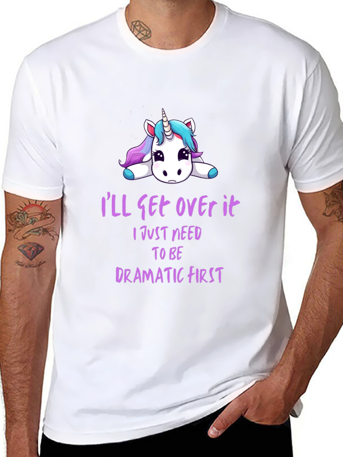 Dramatic Unicorn Graphic T-Shirt - 8