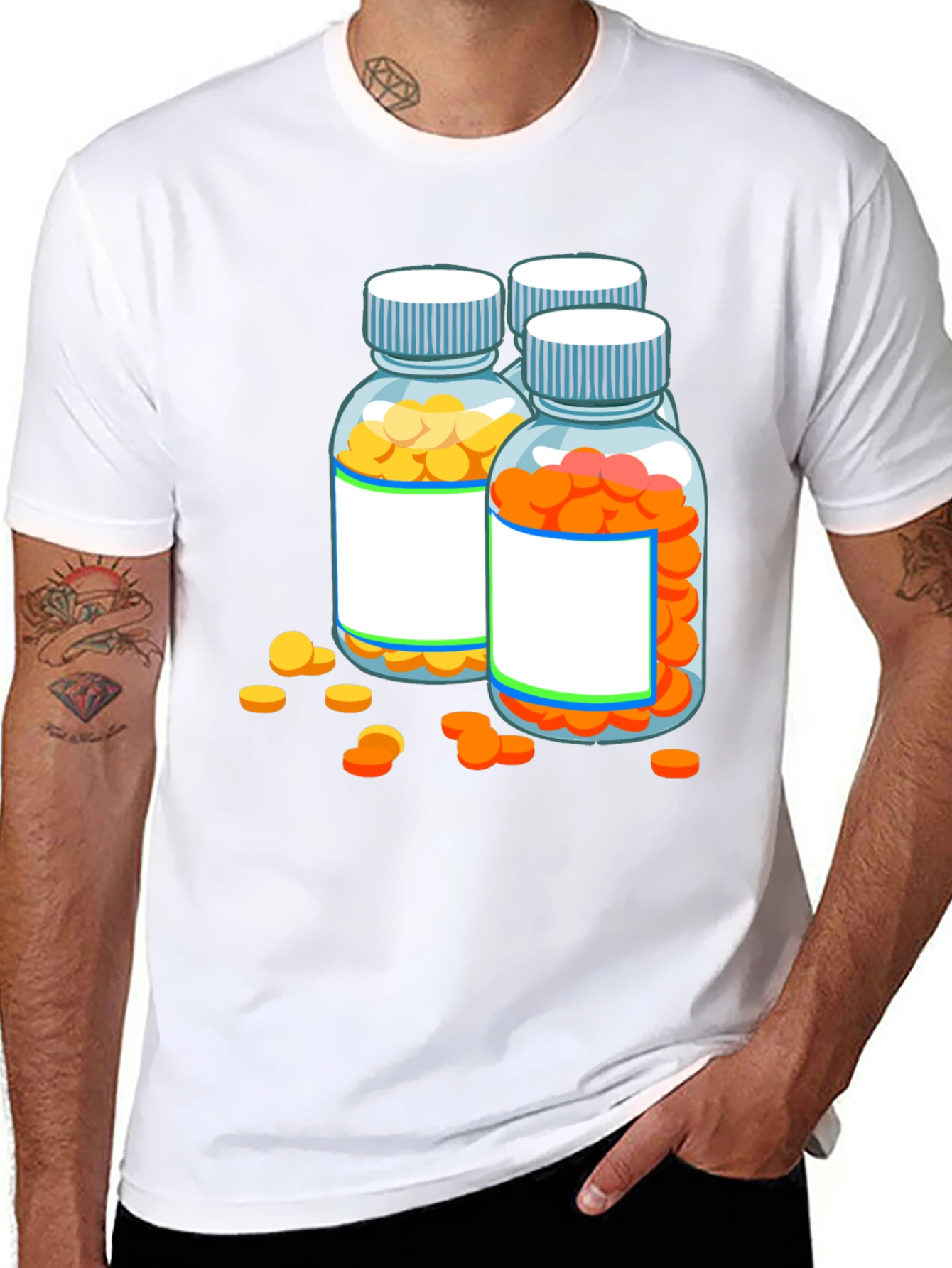 Black Pill Bottle Graphic Tee - Novelty Doctor Shirt view 8
