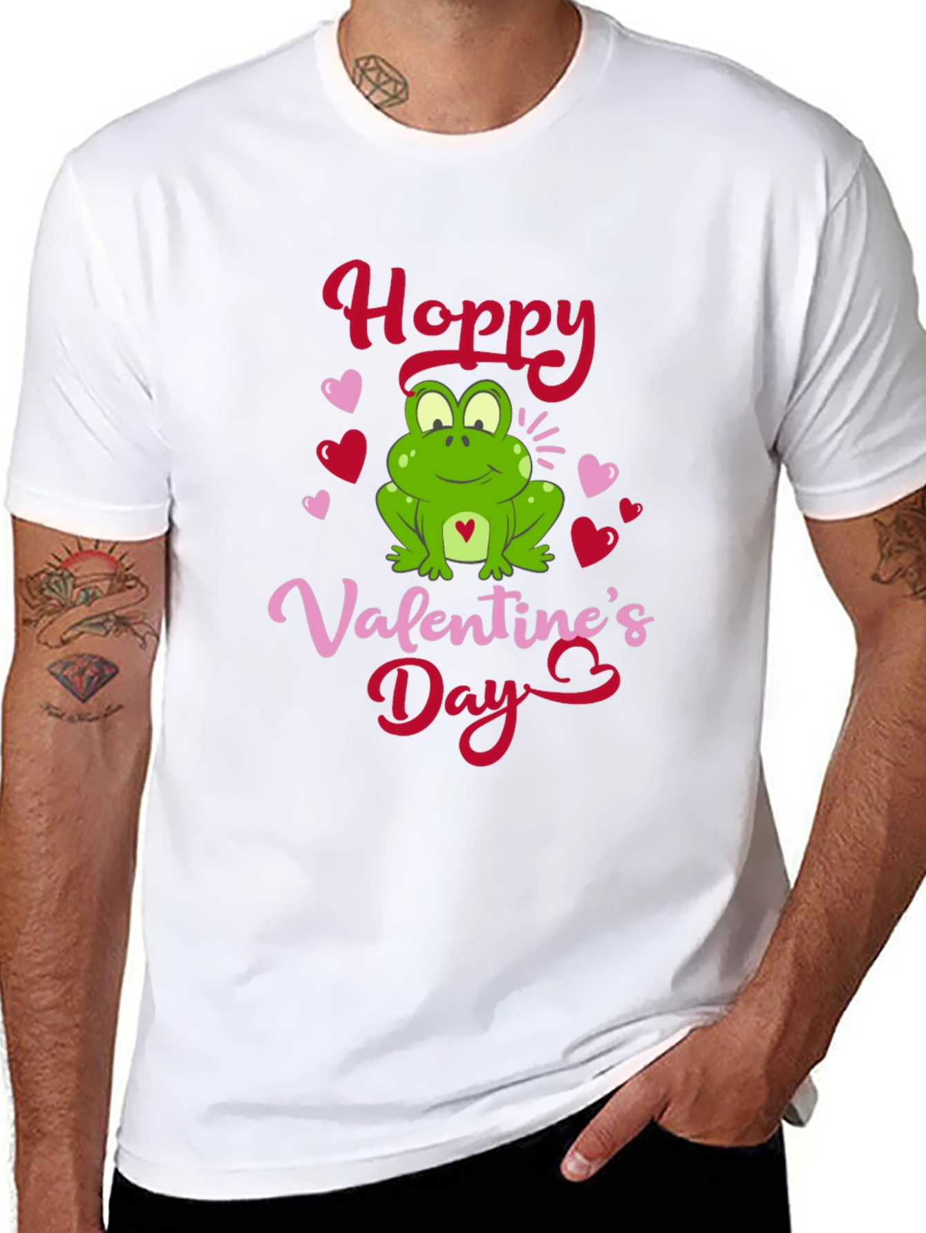 Black Hoppy Valentine's Day Frog Graphic T-Shirt view 8