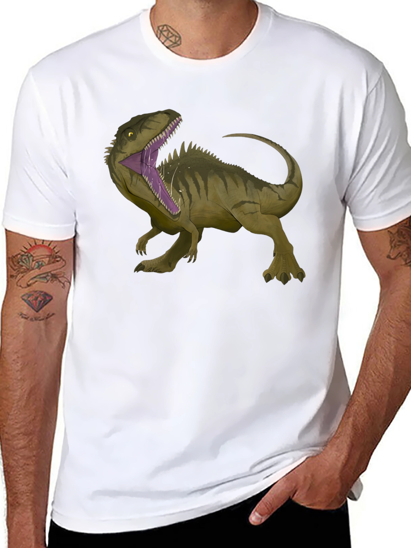 Black Dinosaur Graphic T-Shirt - Black view 8