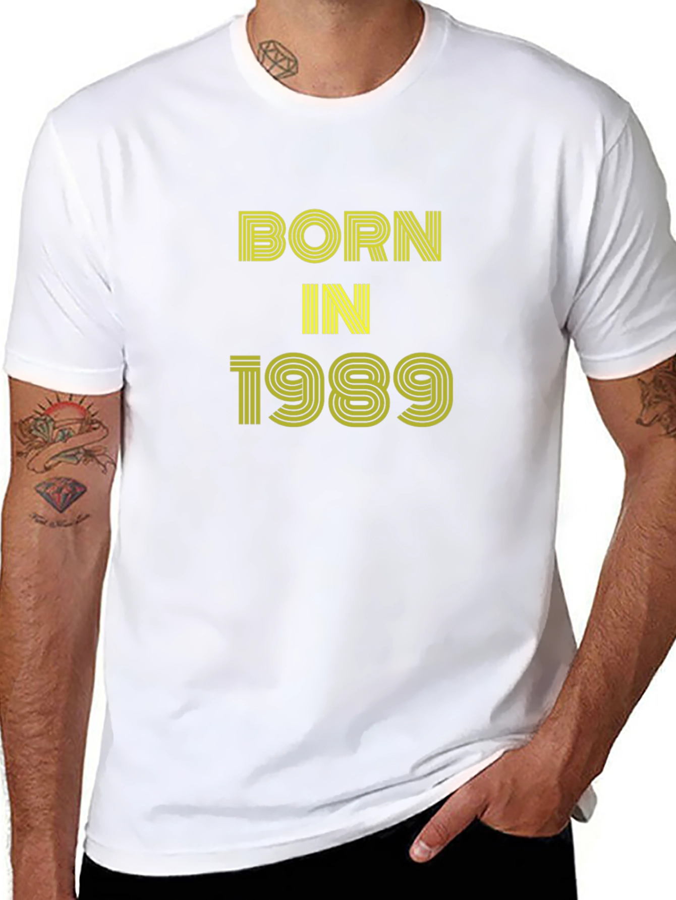 Black Born in 1989 Black Graphic Tee view 8