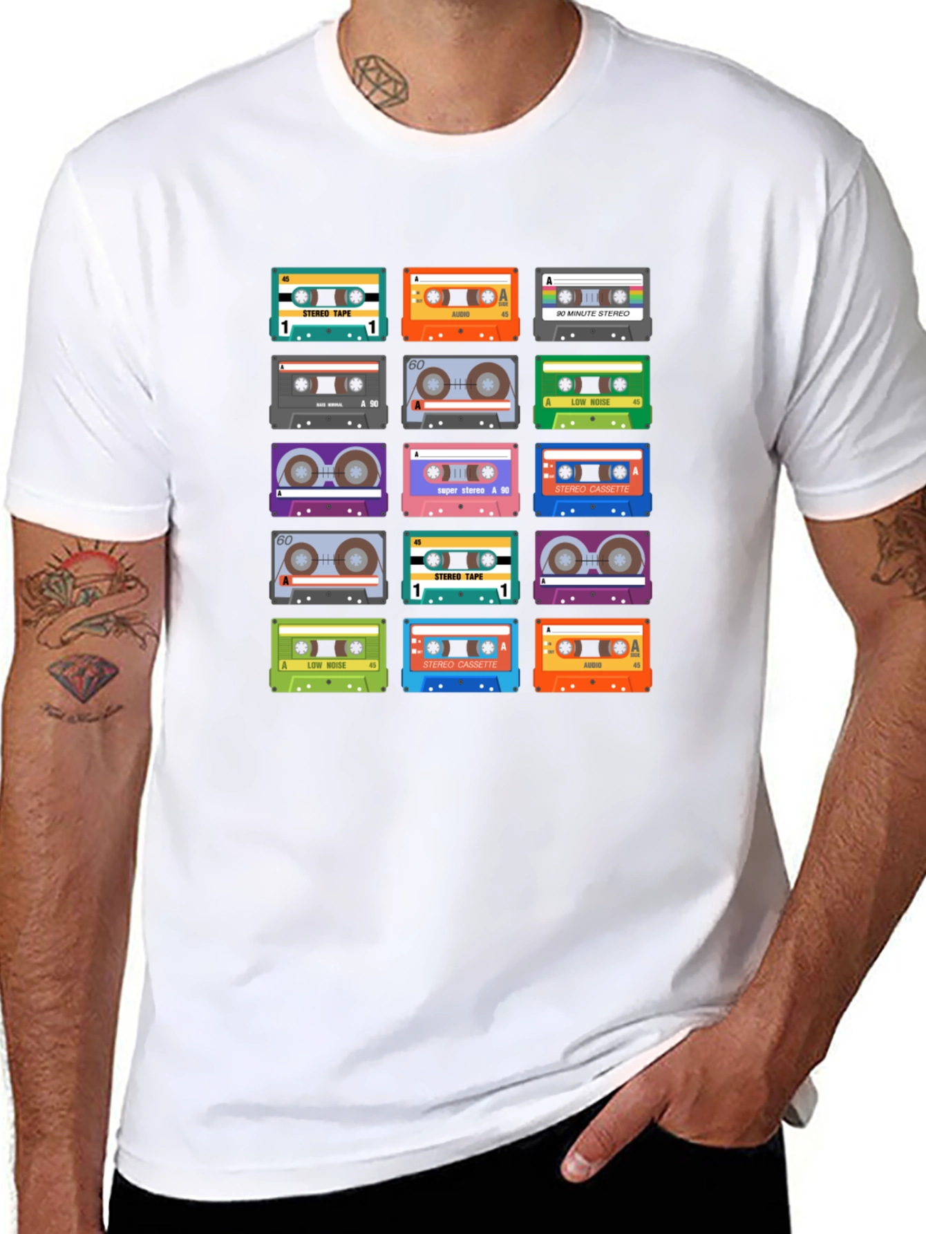 Black Retro Cassette Tape Graphic T-Shirt view 8