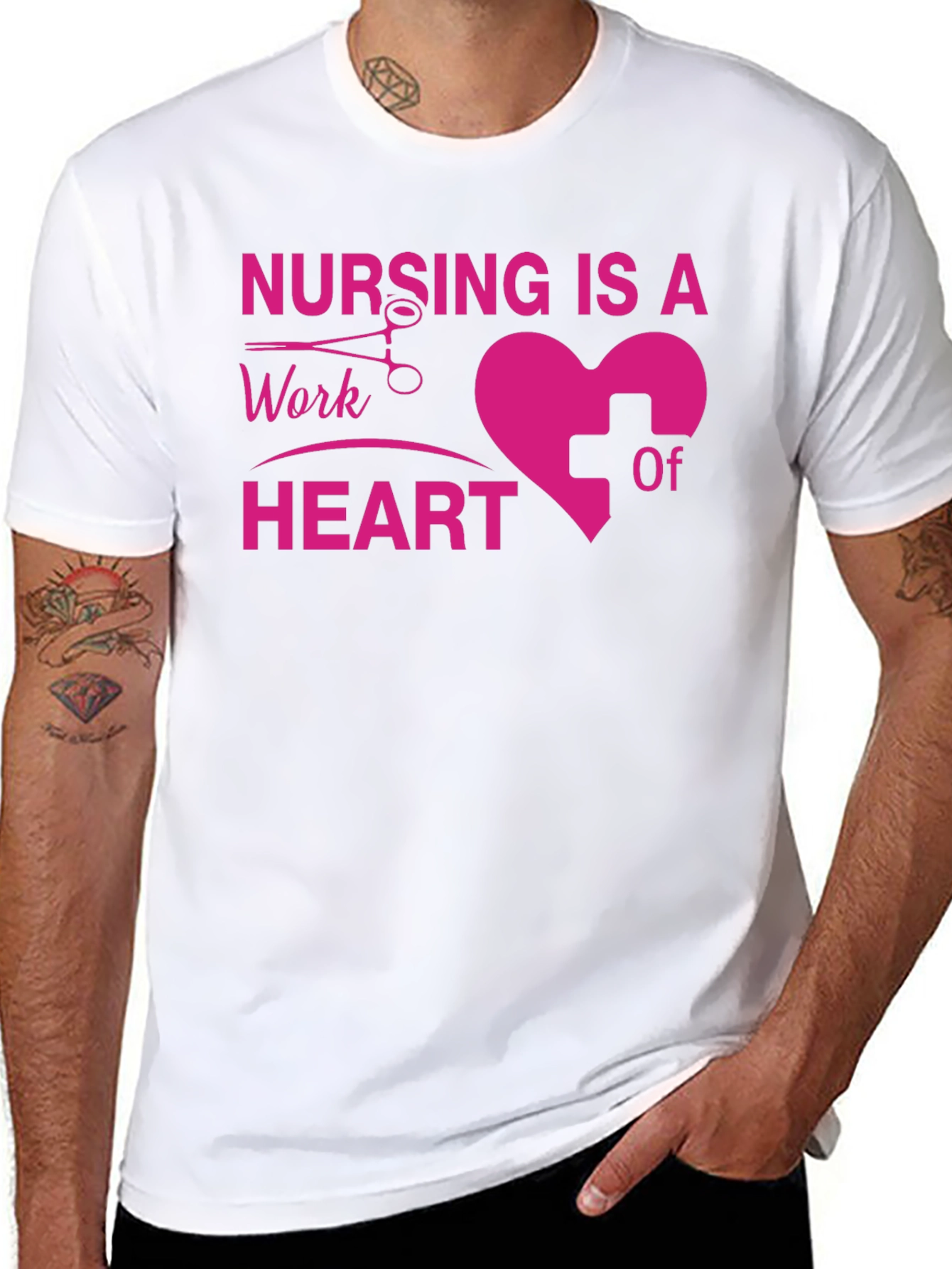 Black Nursing Is A Work Of Heart T-Shirt view 8