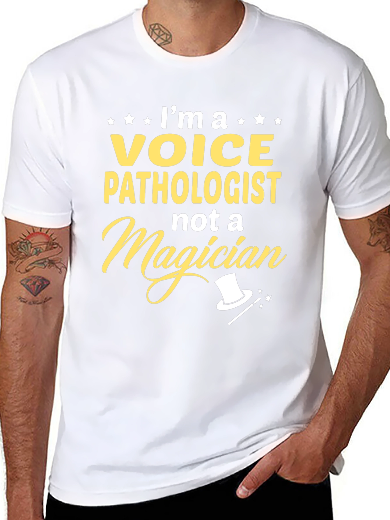 Black Voice Pathologist T-Shirt - Not a Magician Tee view 8