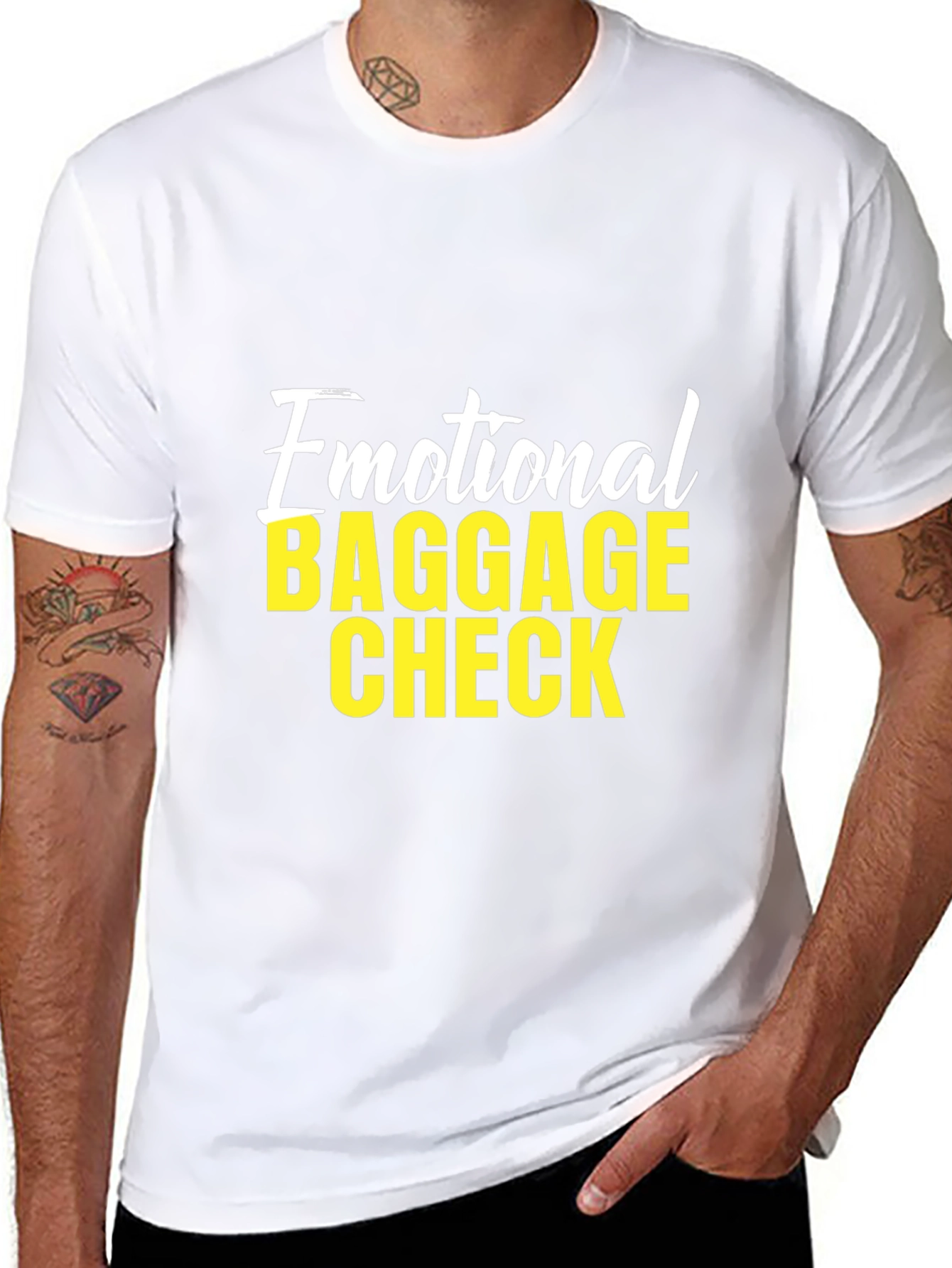 Black Emotional Baggage Check Graphic T-Shirt view 8