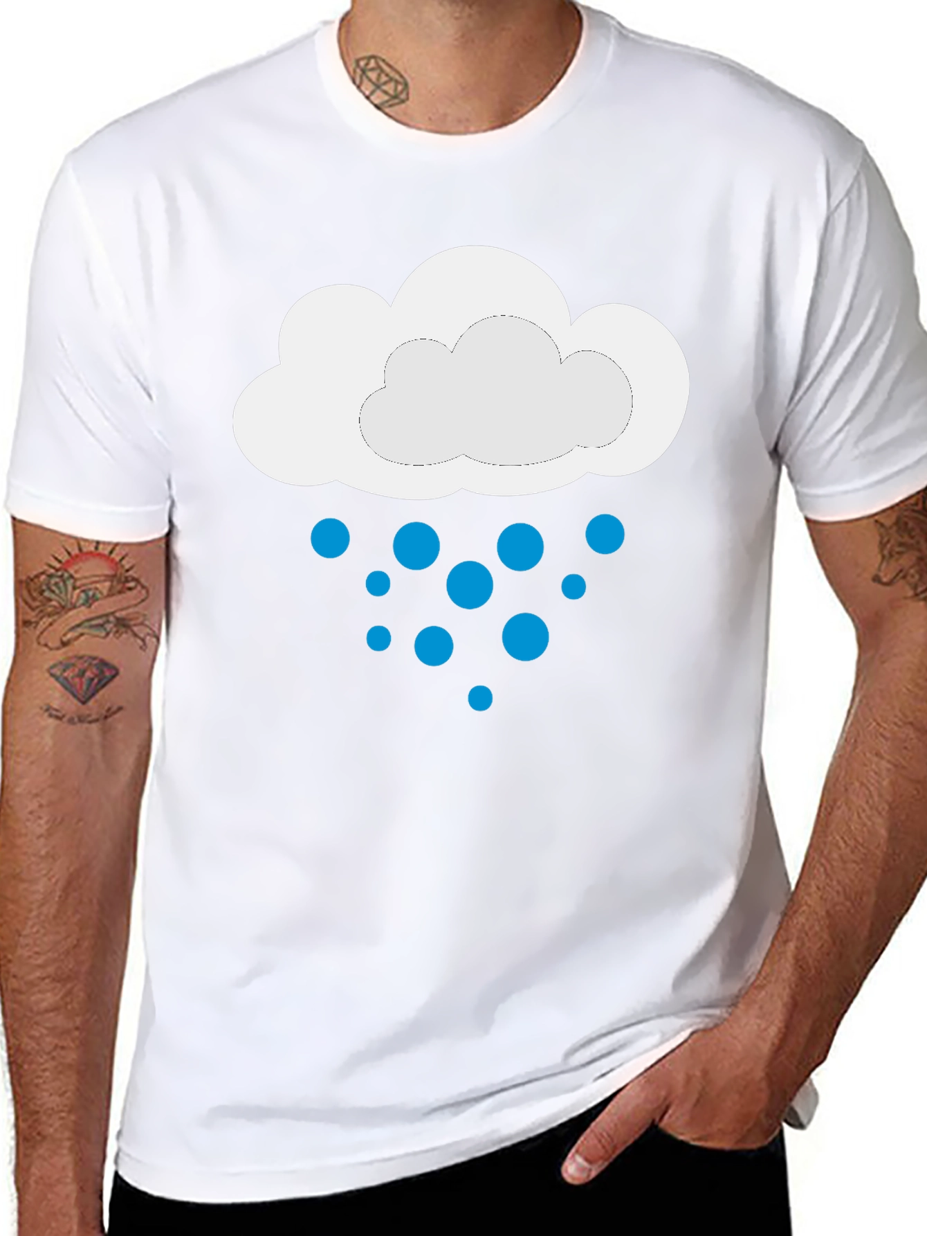 Black Rainy Day Cloud Graphic Tee - Black view 8