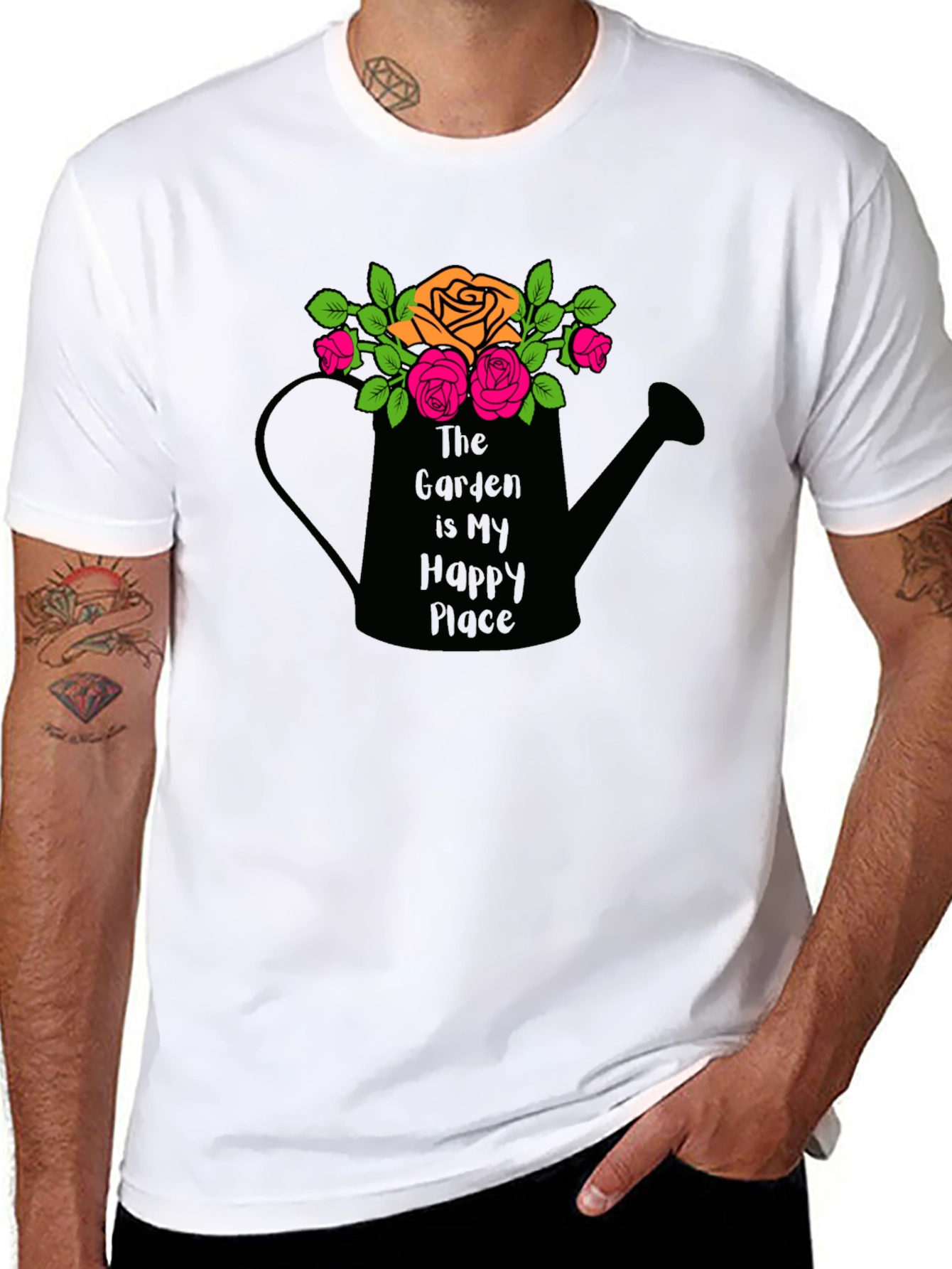 Black Gardener's Happy Place T-Shirt view 8