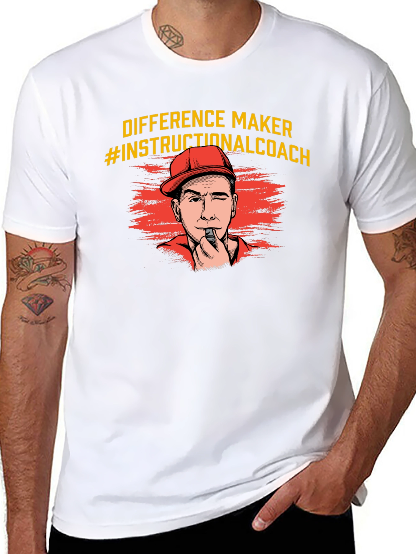 Black Difference Maker Instructional Coach T-Shirt view 8