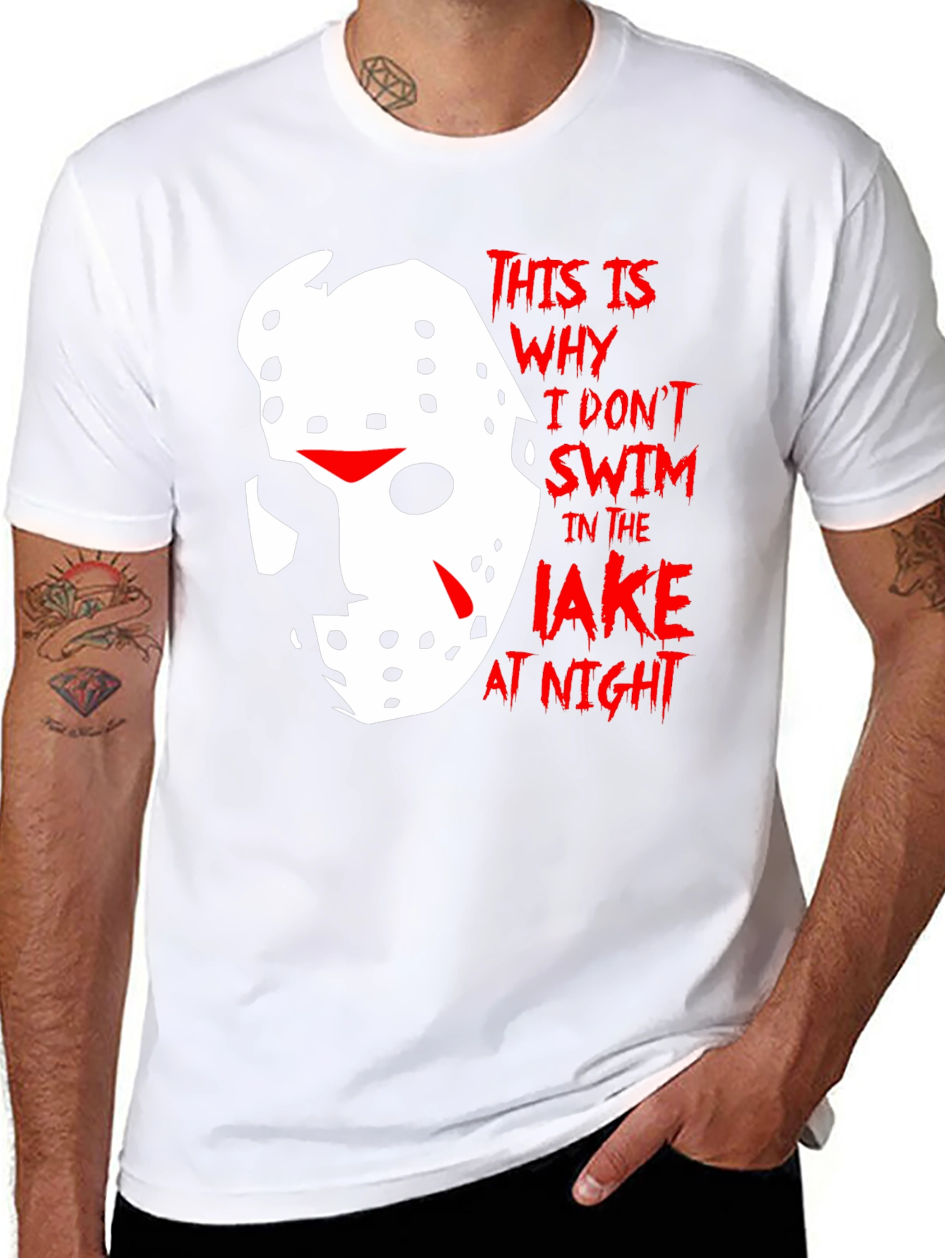 Friday the 13th T-Shirt - Lake Swim Warning - 8