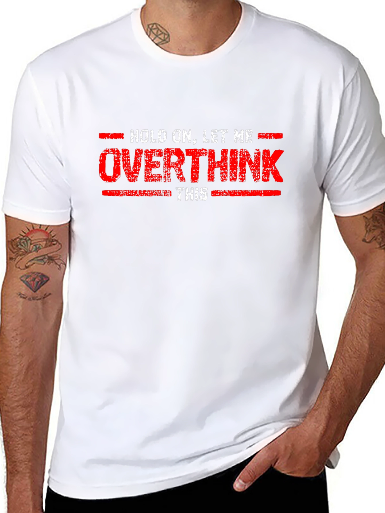 Black Overthink Funny Graphic T-Shirt view 8