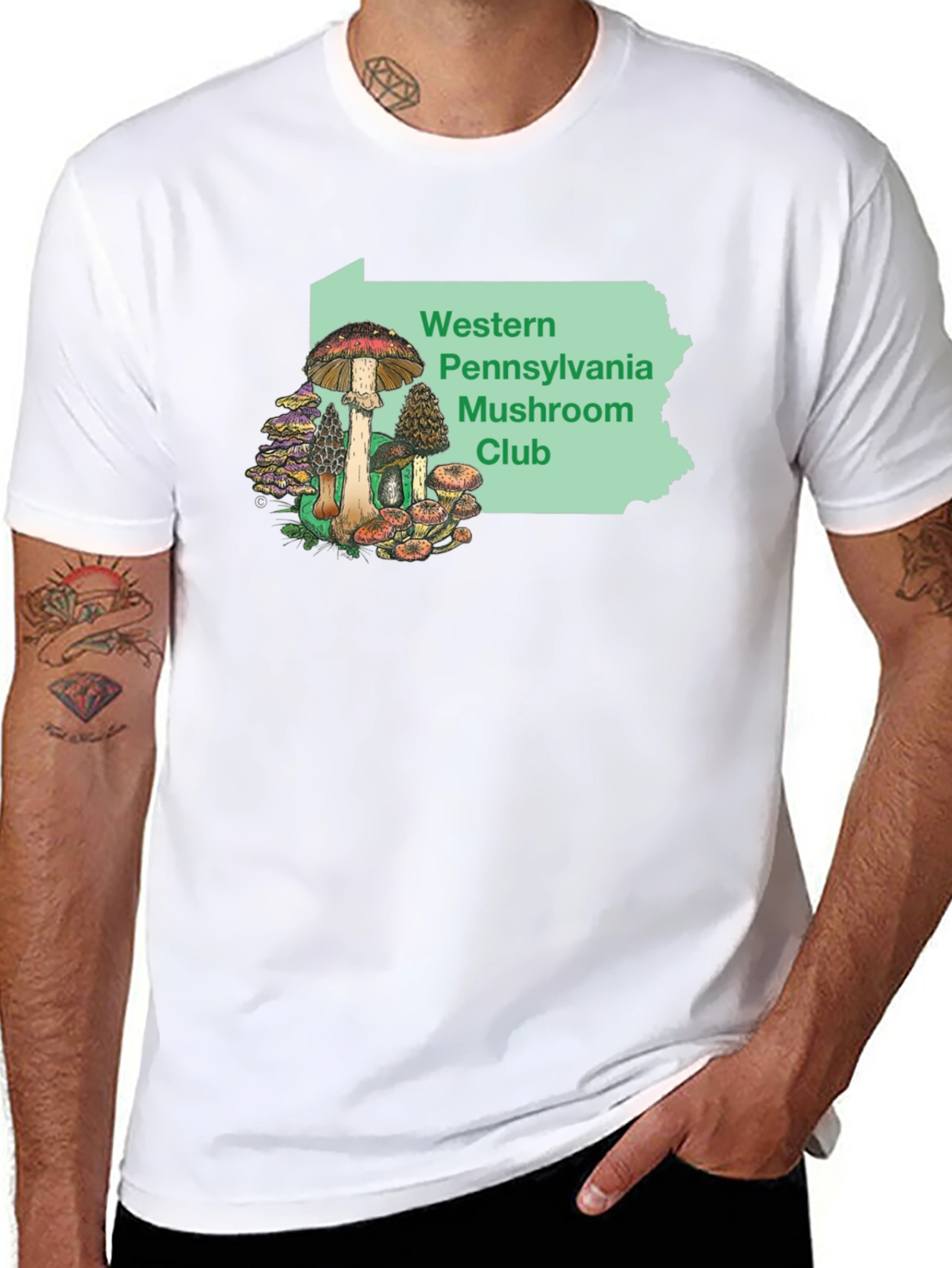 Black Western PA Mushroom Club T-Shirt view 8