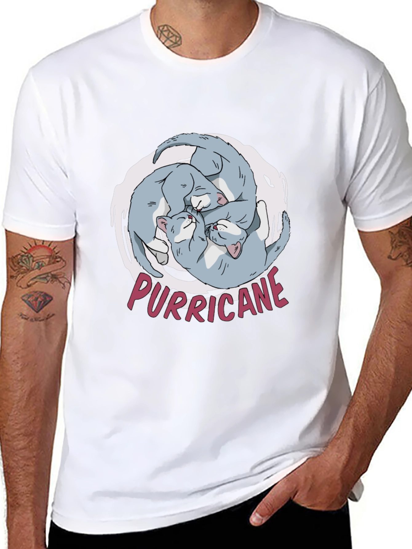 Black Purricane Cat T-Shirt - Hilarious Kitten Design view 8