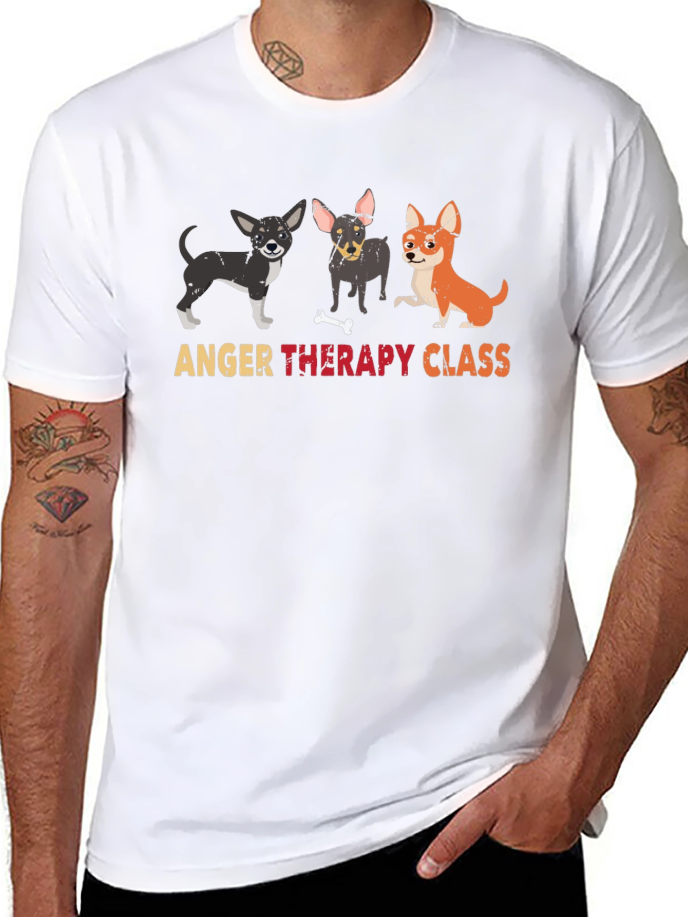Black Anger Therapy Class Graphic T-Shirt view 8