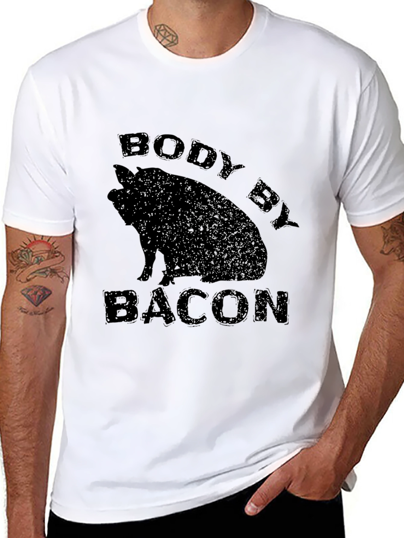 Black Body By Bacon Black T-Shirt view 8
