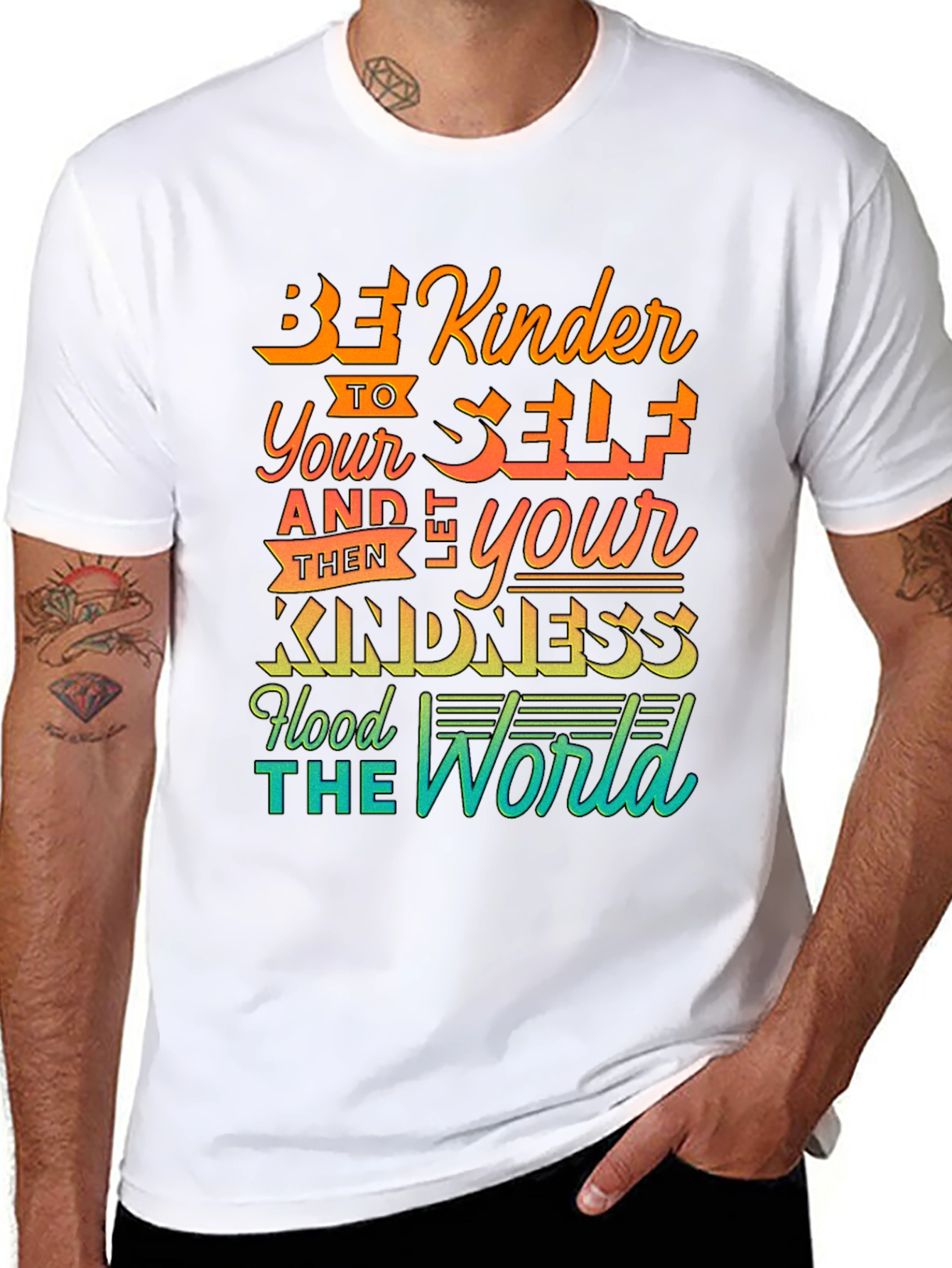 Black Be Kinder T-Shirt - Graphic Tee for Men view 8