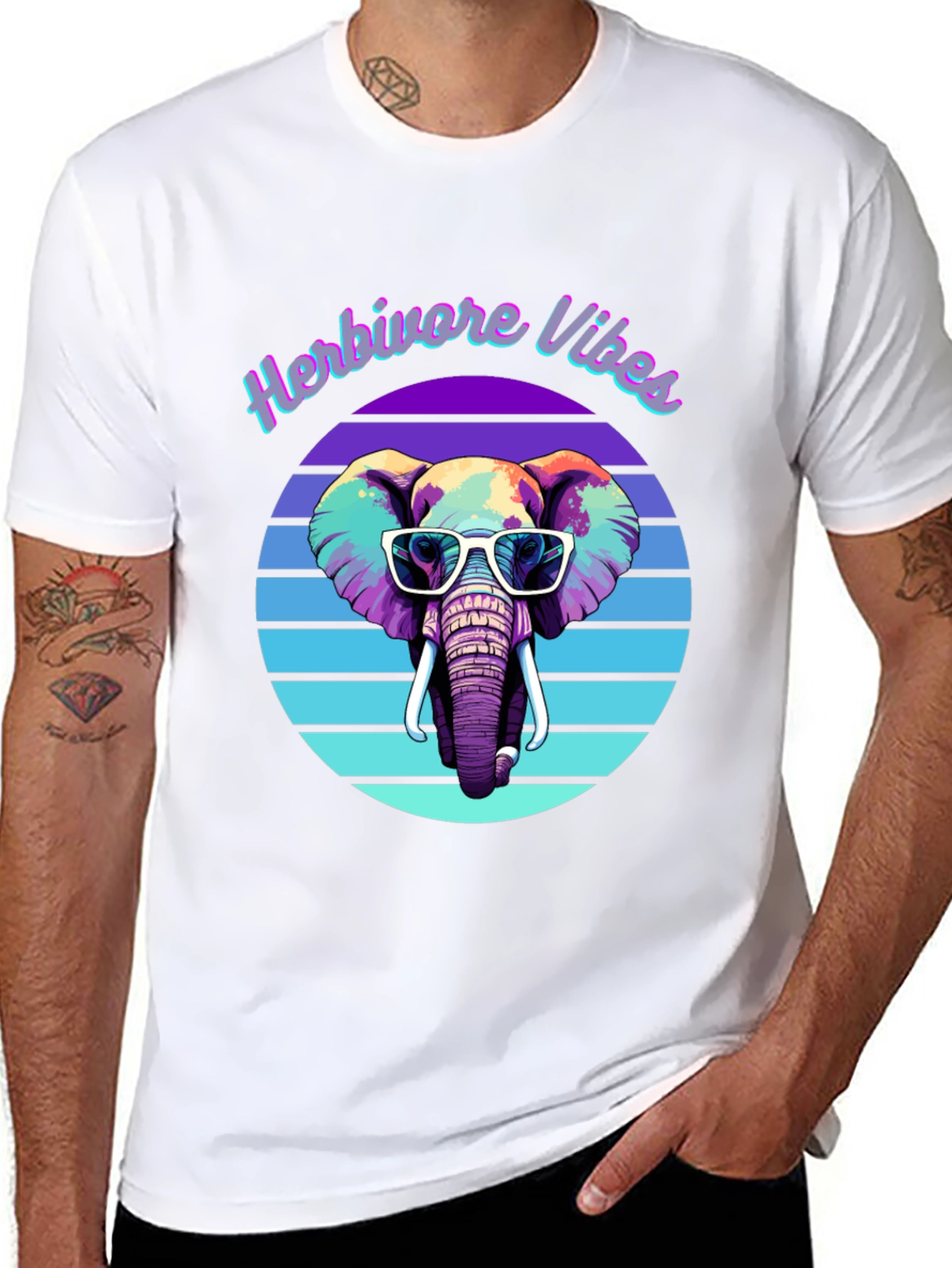 Black Herbivore Vibes Elephant Graphic Tee view 8