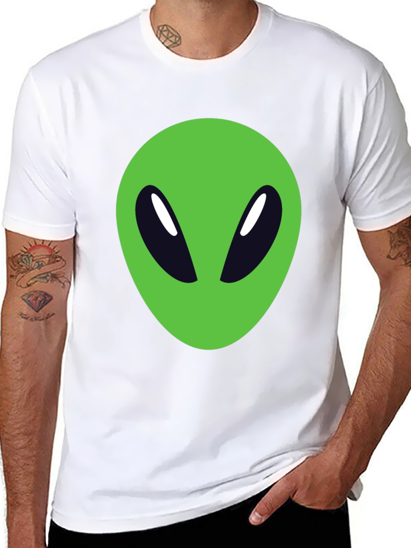Black Alien Graphic Tee - Black Cotton Blend view 8