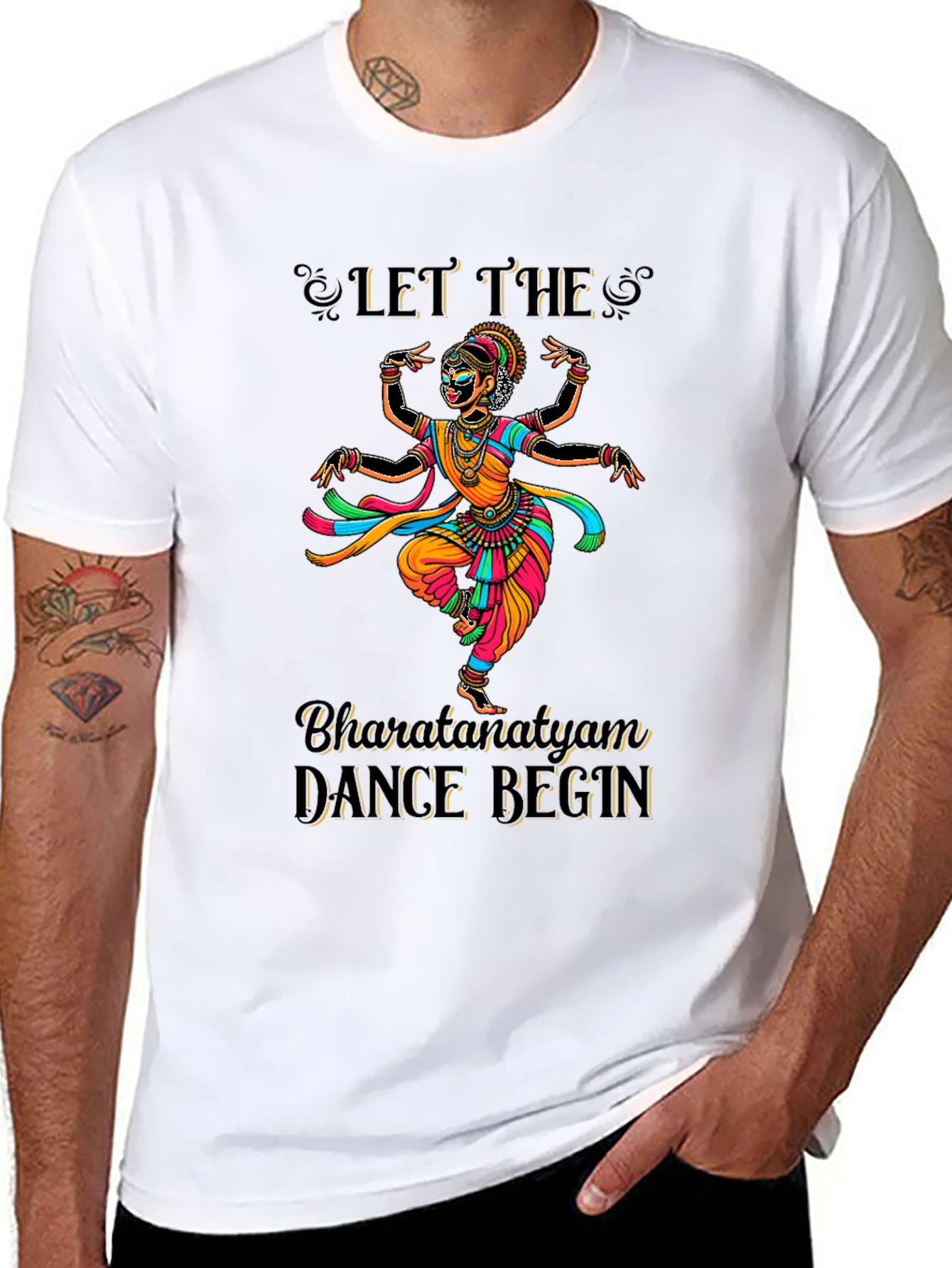Black Bharatanatyam Dance Graphic Tee view 8