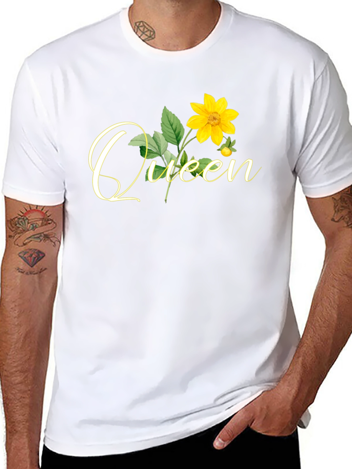 Black Queen Sunflower Graphic Tee - Black view 8