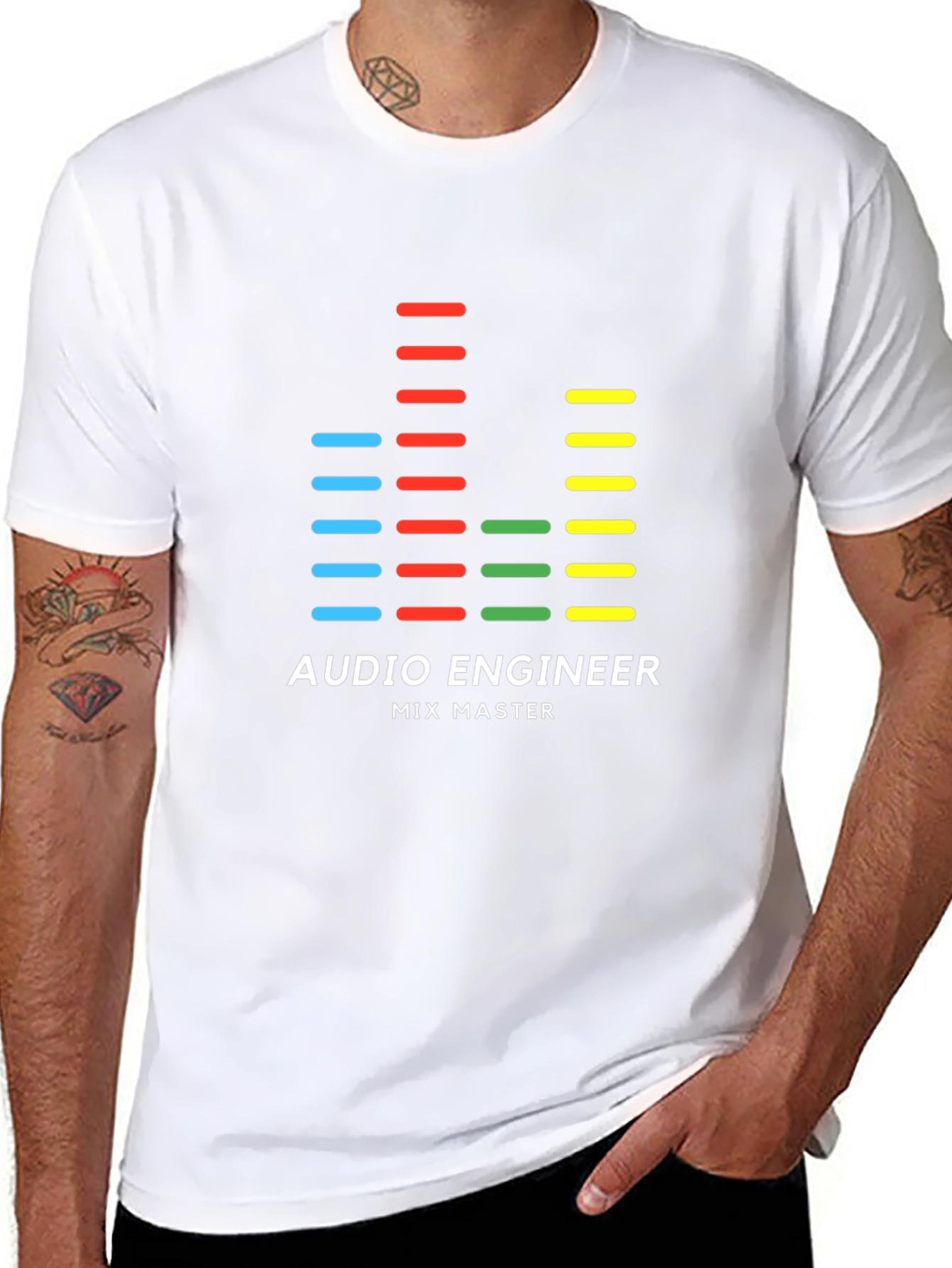 Black Audio Engineer Mix Master Graphic Tee view 8