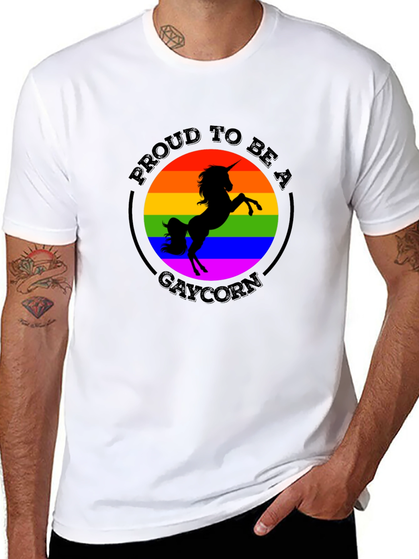 Gaycorn Pride T-Shirt - Rainbow Unicorn Tee - 8