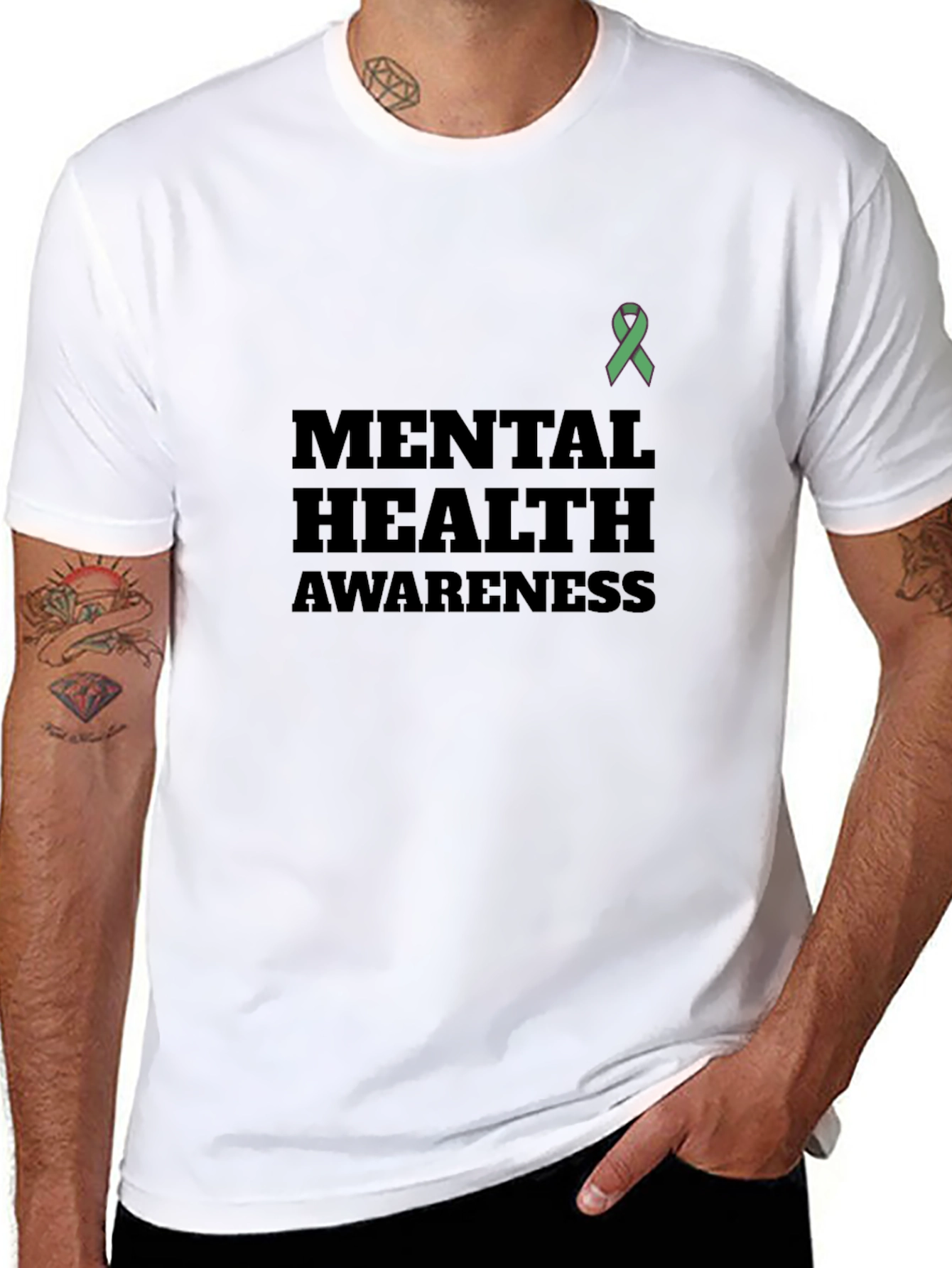 Black Mental Health Awareness T-Shirt - Black view 8