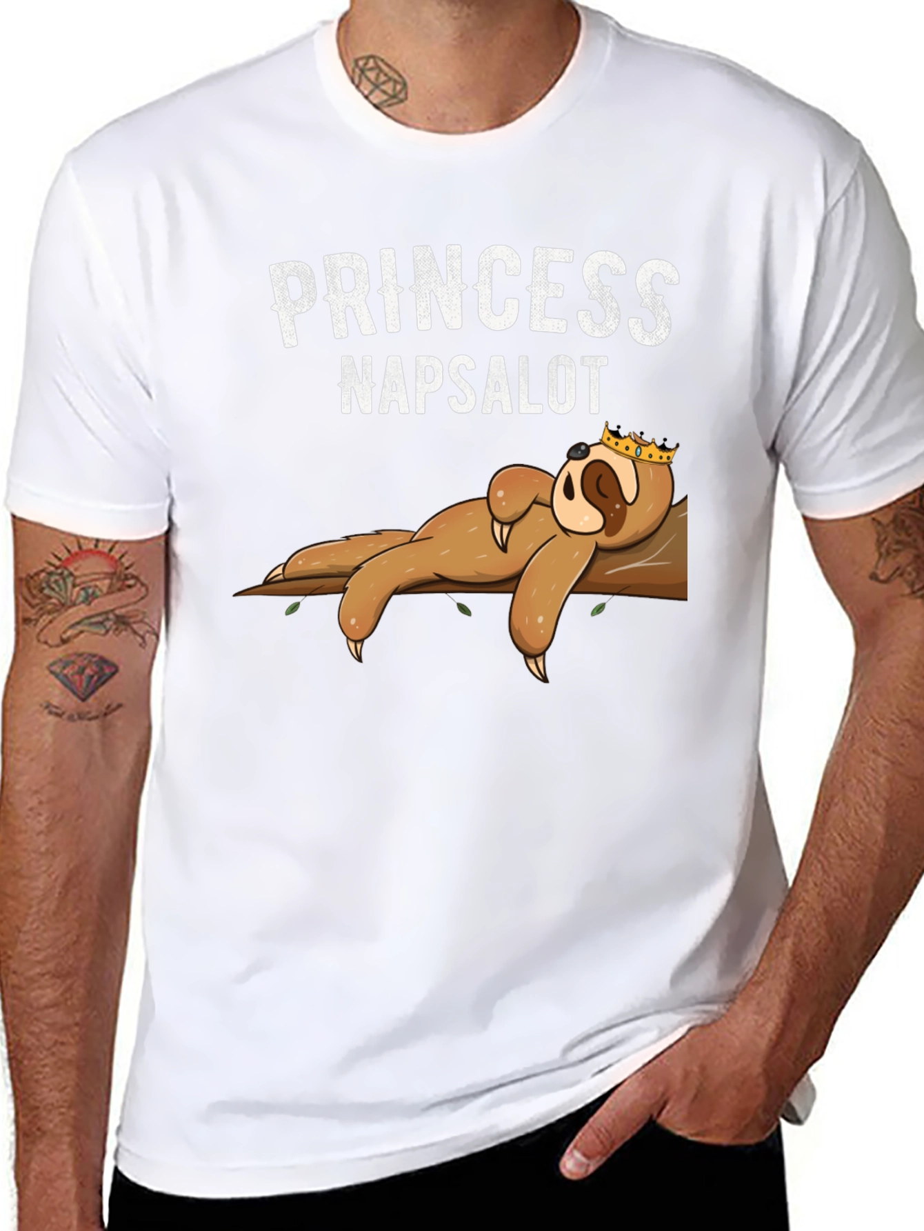 Black Princess Napsalot Sloth Graphic T-Shirt view 8