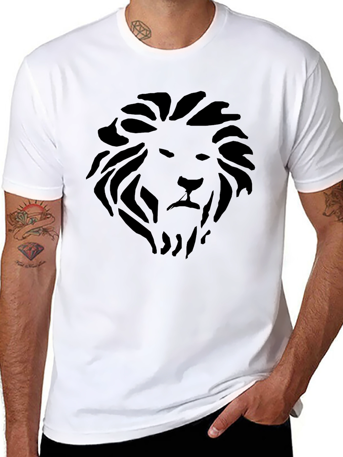 Black Black Lion Graphic Tee - Stylish Men's T-Shirt view 8