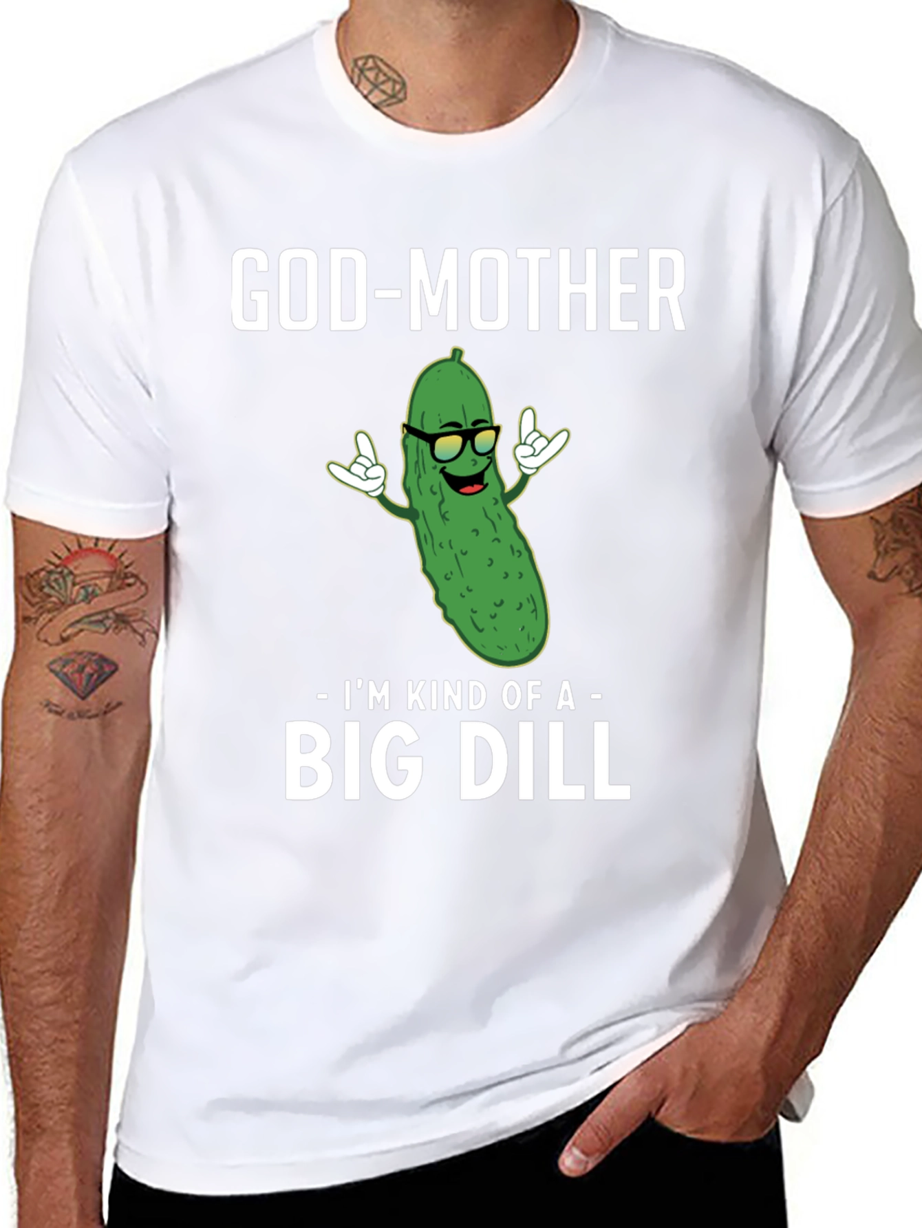 Black God-Mother Big Dill Graphic T-Shirt view 8