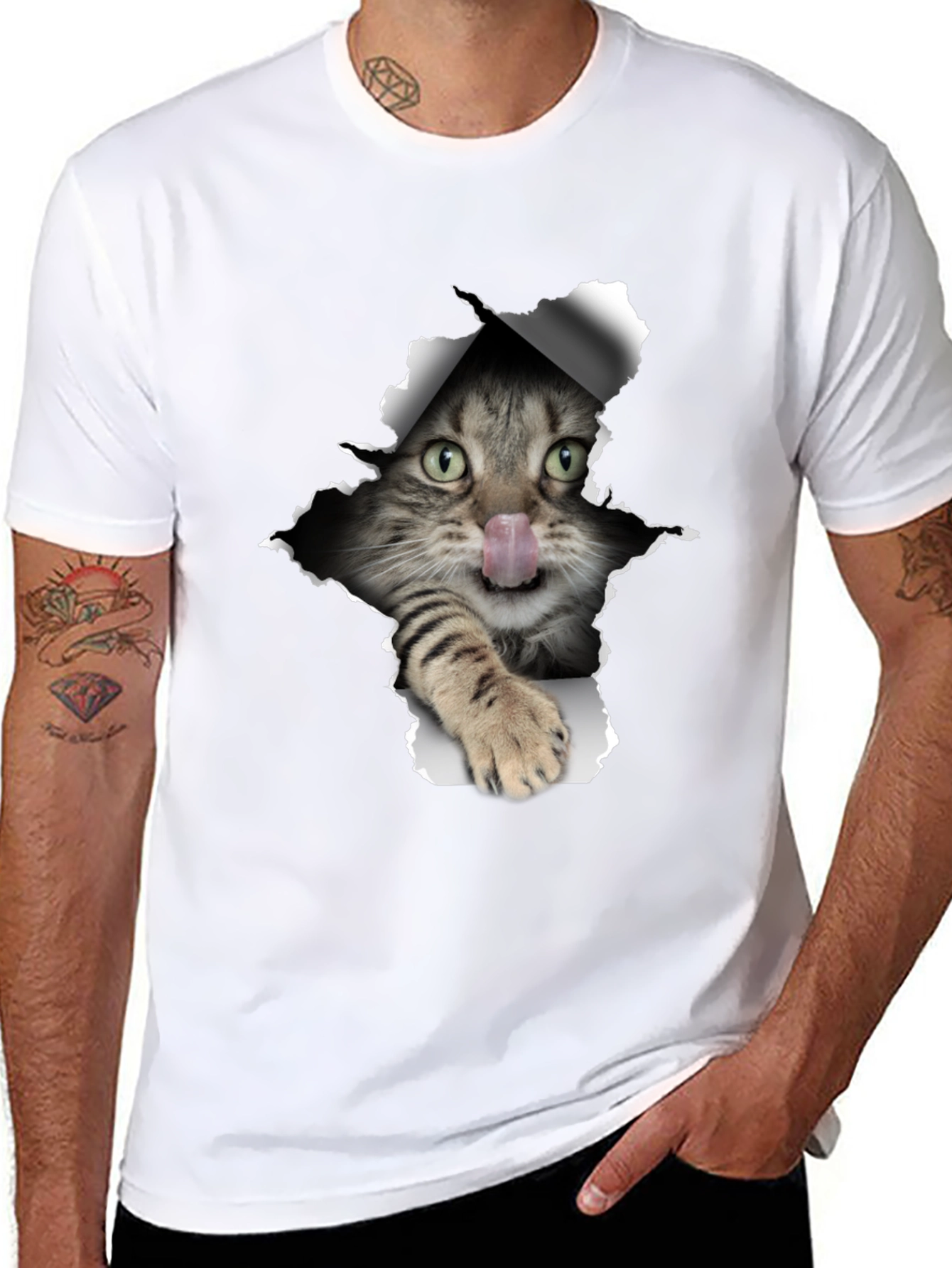 Black Cat Graphic Black T-Shirt view 8