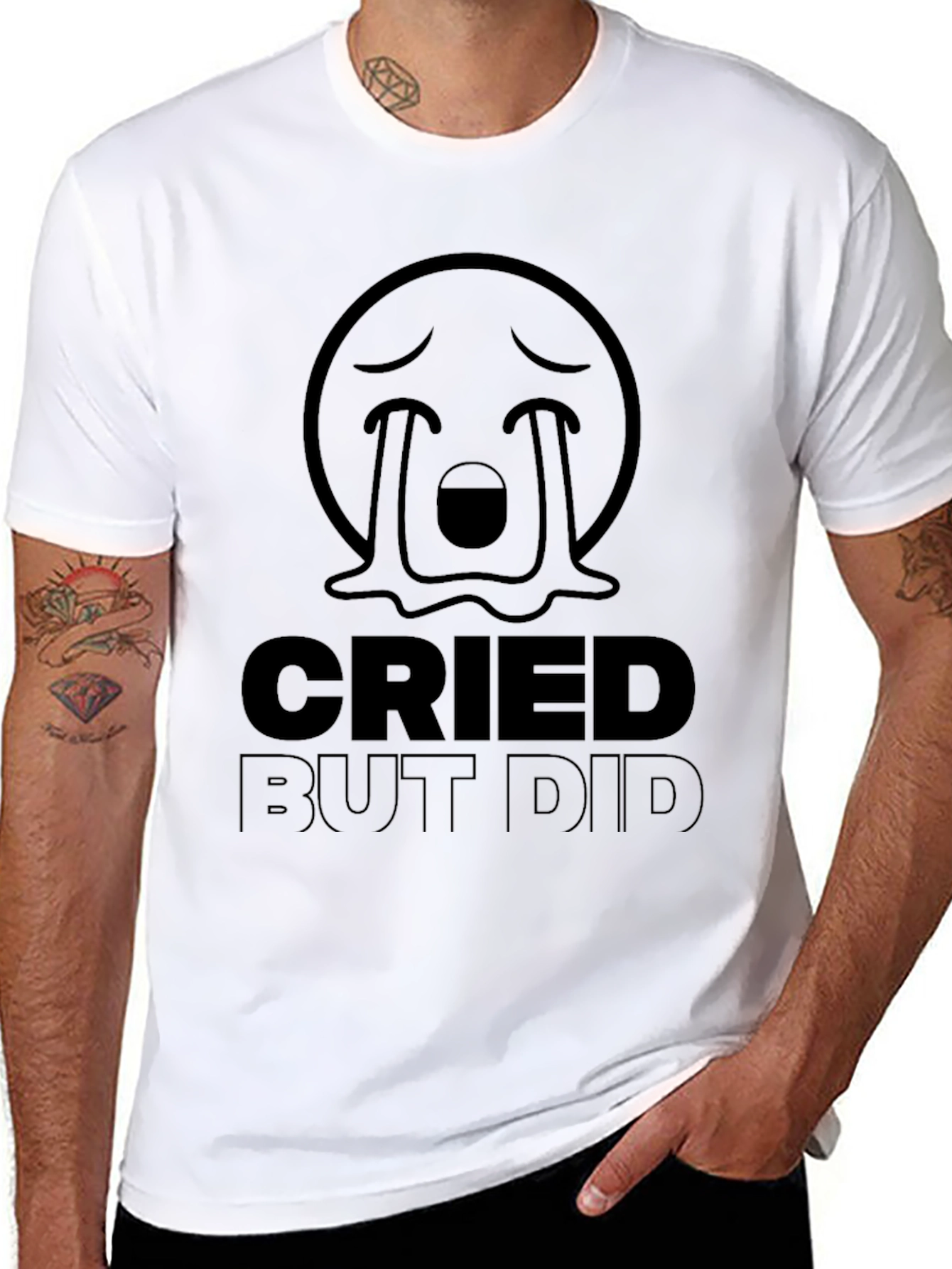 Black Cried But Did T-Shirt: Funny Emoji Graphic Tee view 8