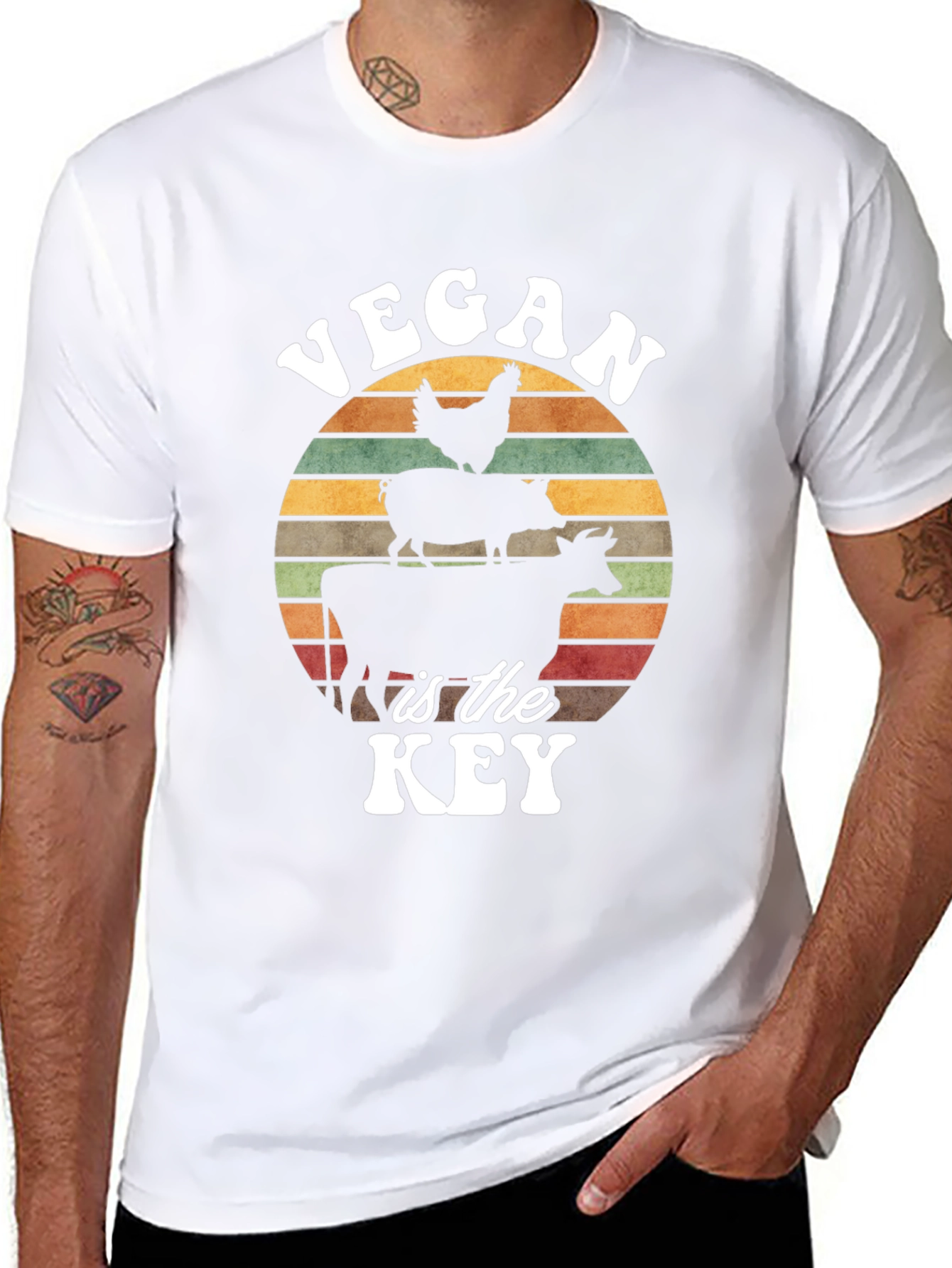 Black Vegan is the Key T-Shirt view 8