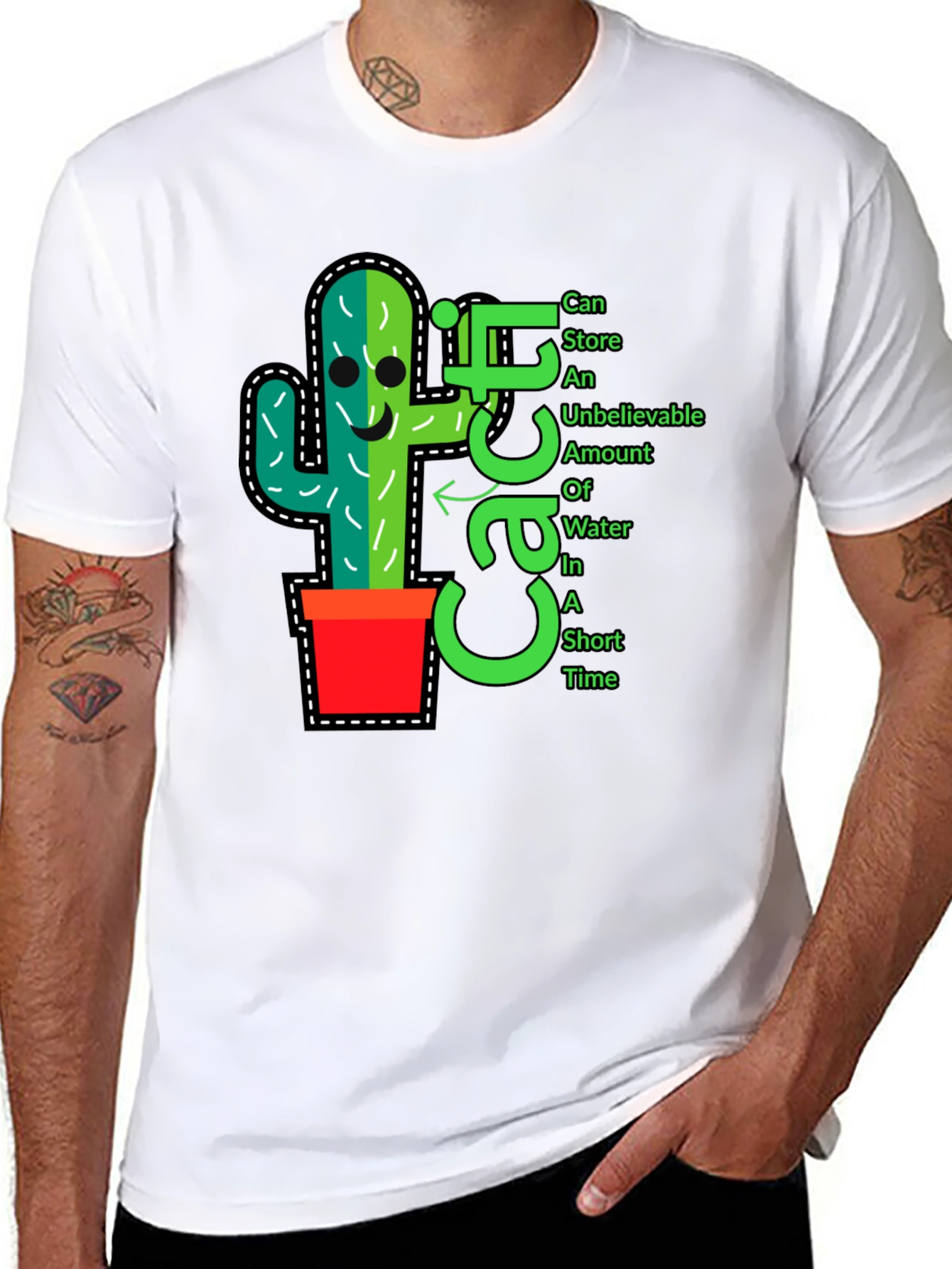 Black Cactus T-Shirt: Fun, Unique Plant Graphic Tee view 8