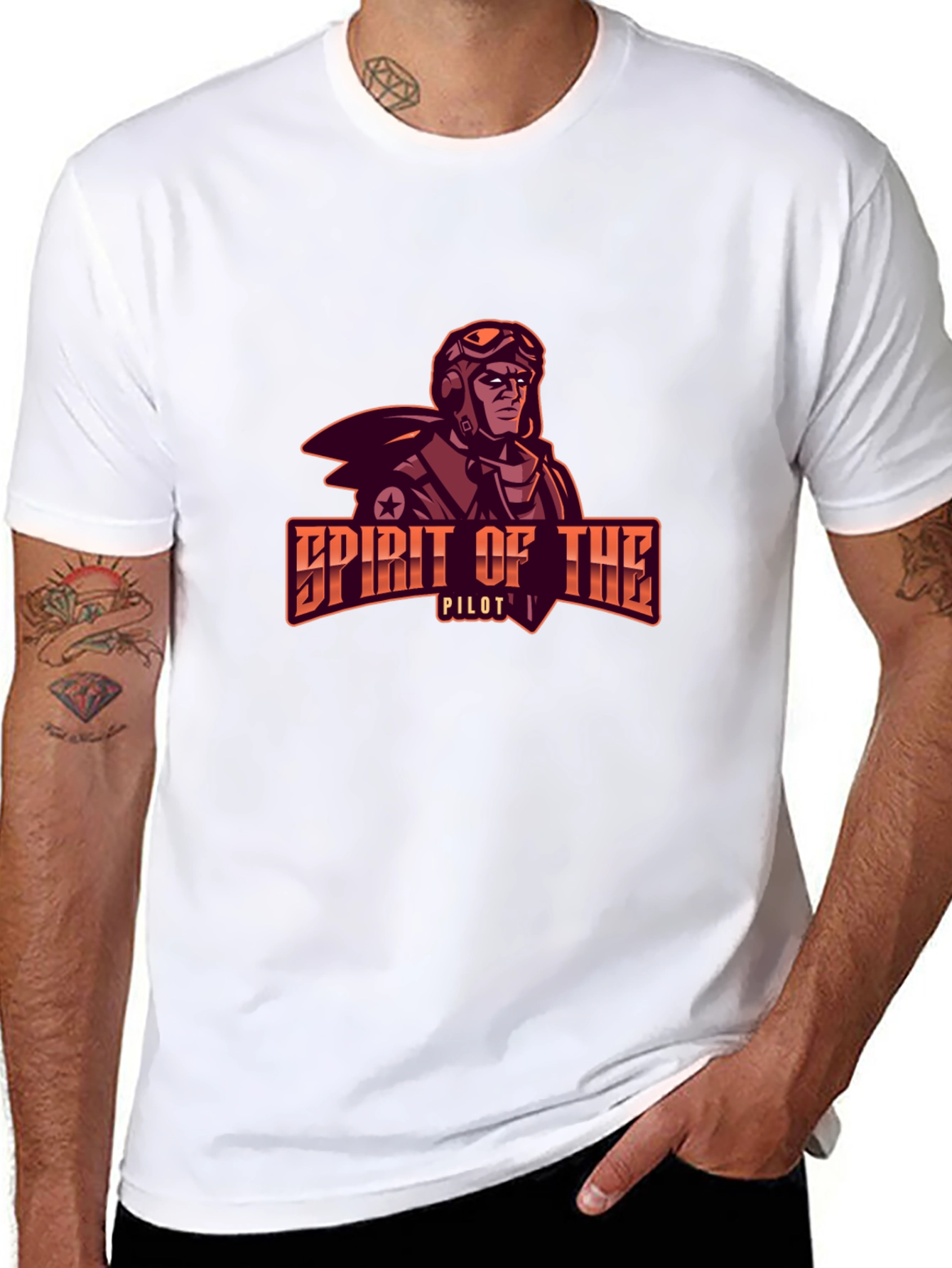 Black Spirit of the Pilot Graphic T-Shirt view 8